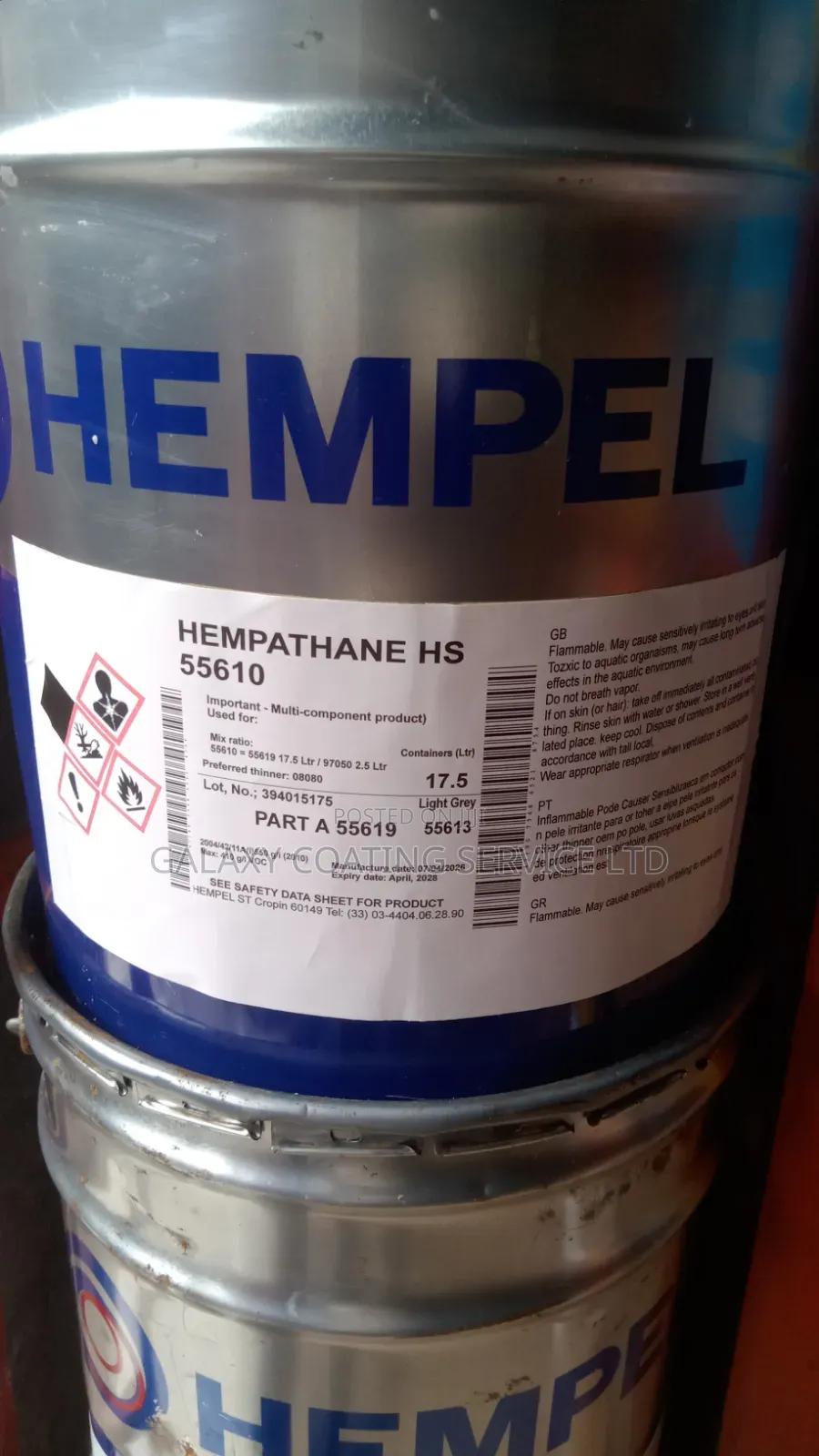 Hempathane Hs -2 Comp. Polyurethane Grey(a and B)