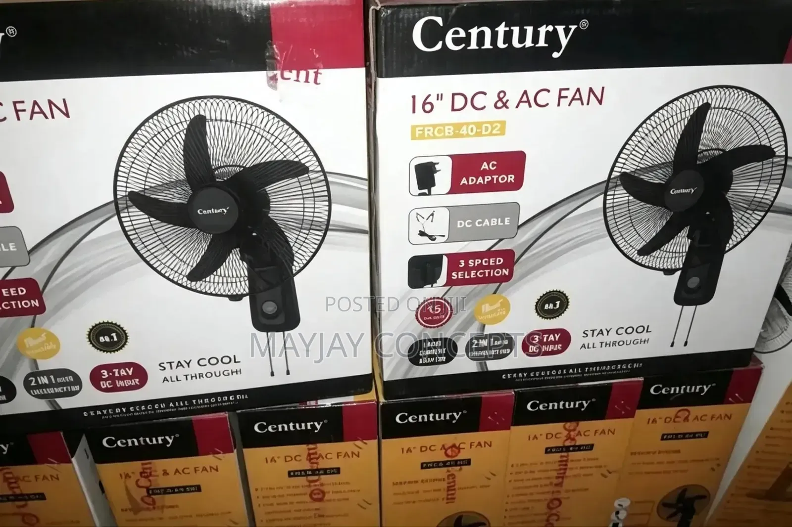 Century 16-Inch AC/DC Solar Wall Fan–15watts Low Consumption