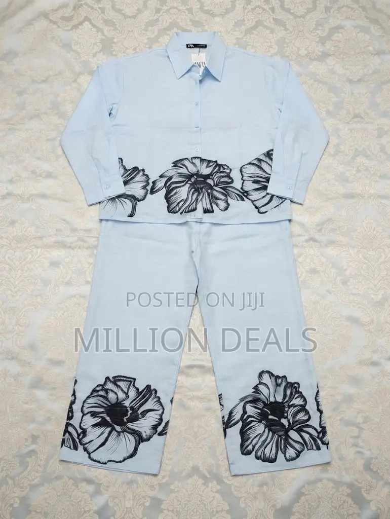 2 Pieces Luxury Linen Women Shirt N Pant 3XL