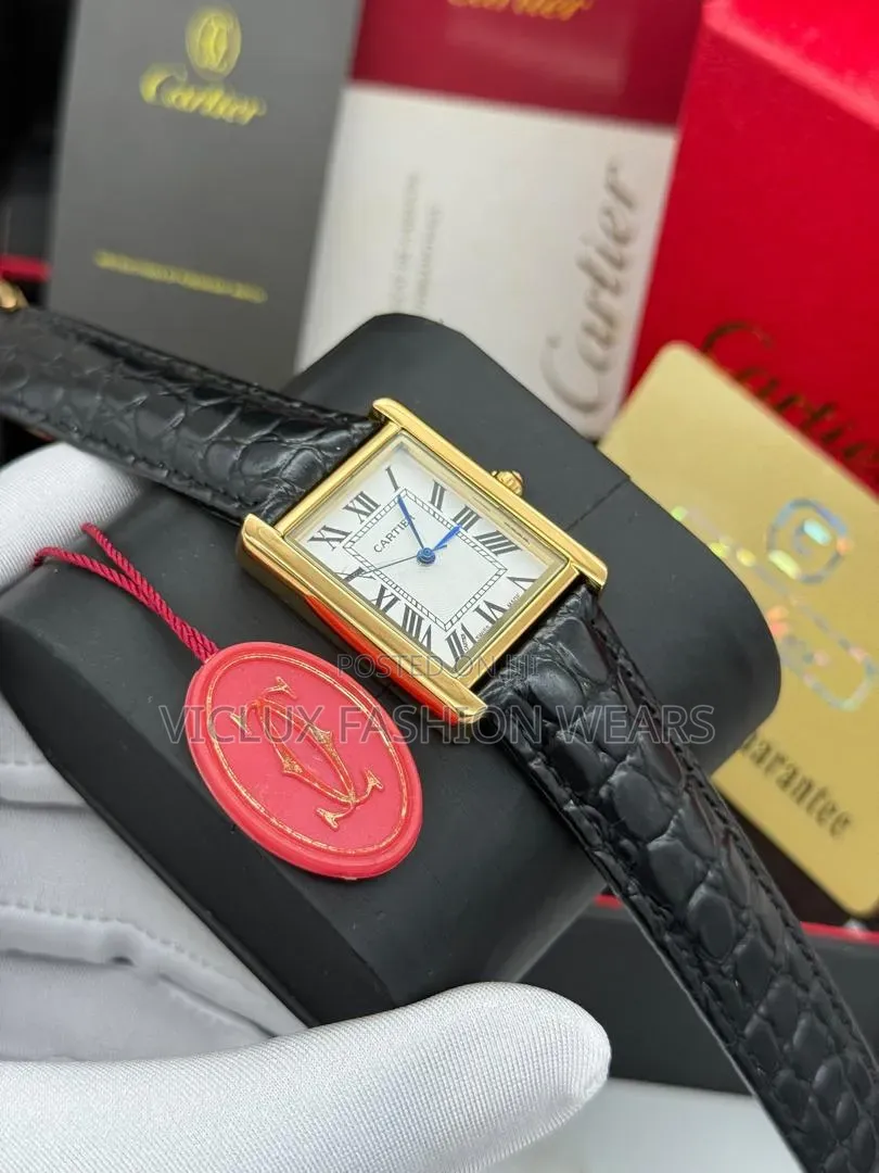 Cartier High Quality Ladies Leather Wrist Watch
