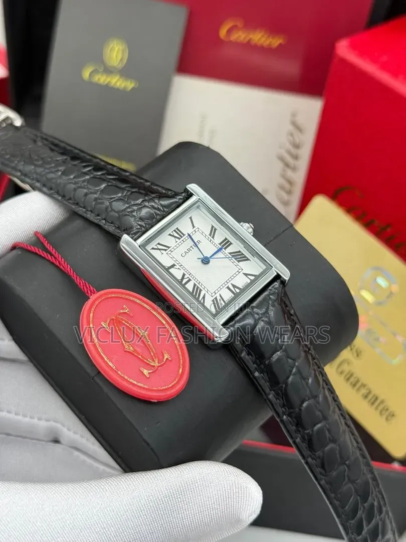 Cartier High Quality Ladies Leather Wrist Watch