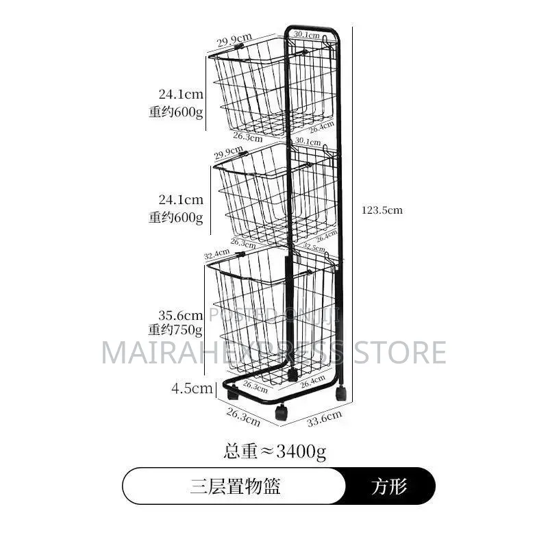 3layer Detachable Laundry Basket With Wheels T2mm7