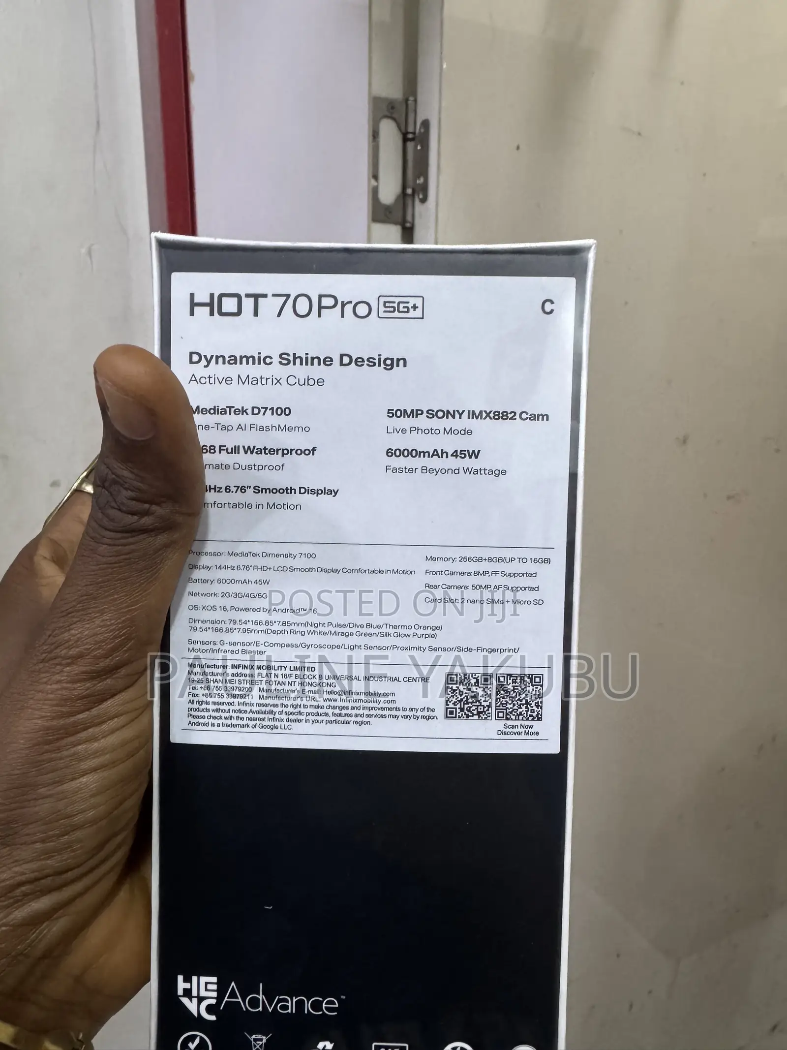 New Infinix Hot 70 Pro 5G+ 256 GB