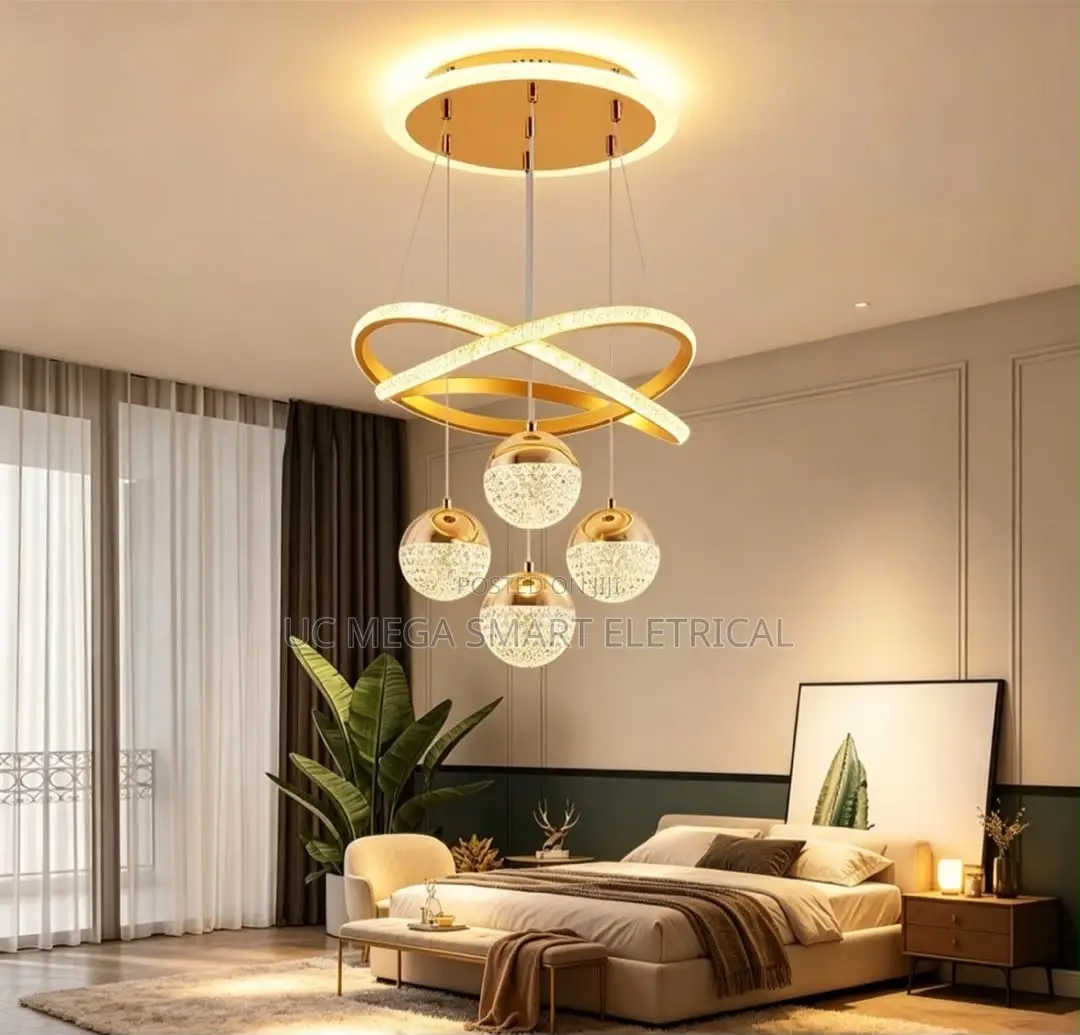 High-End Chandelier for Minimalist Luxury Living Room
