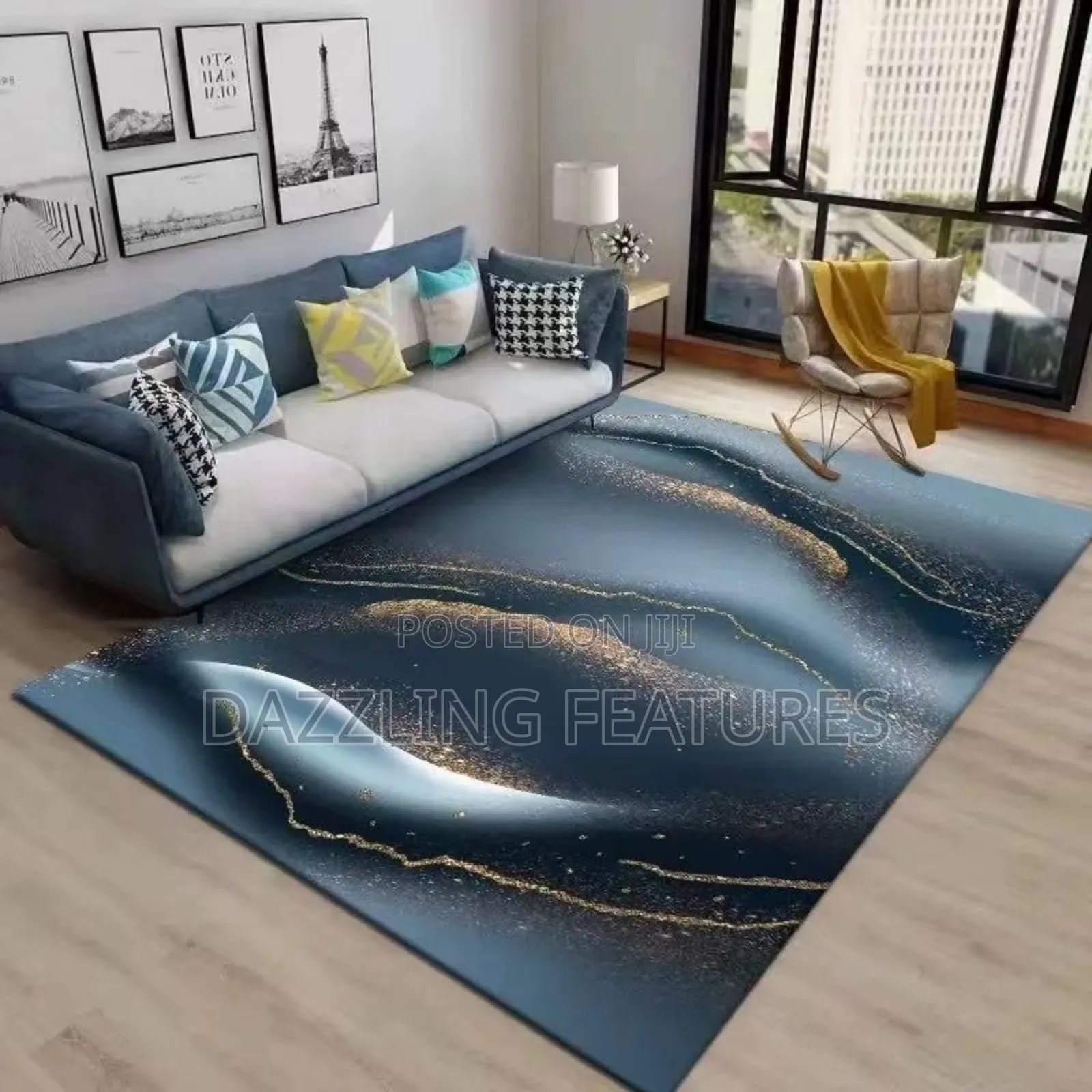 Premium 5x7ft 3d Center Rug Luxury Anti-Slip Stain Resistant