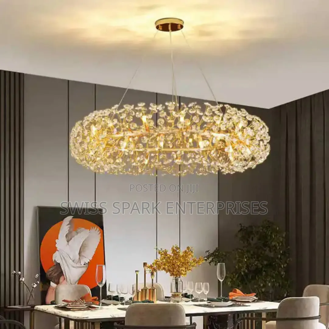 Luxury Oval Crystal Chandelier Dining / Living Room Light