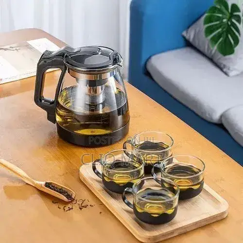 Glass Tea Set 5-Piece – Heat Resistant Jug and Cups Set