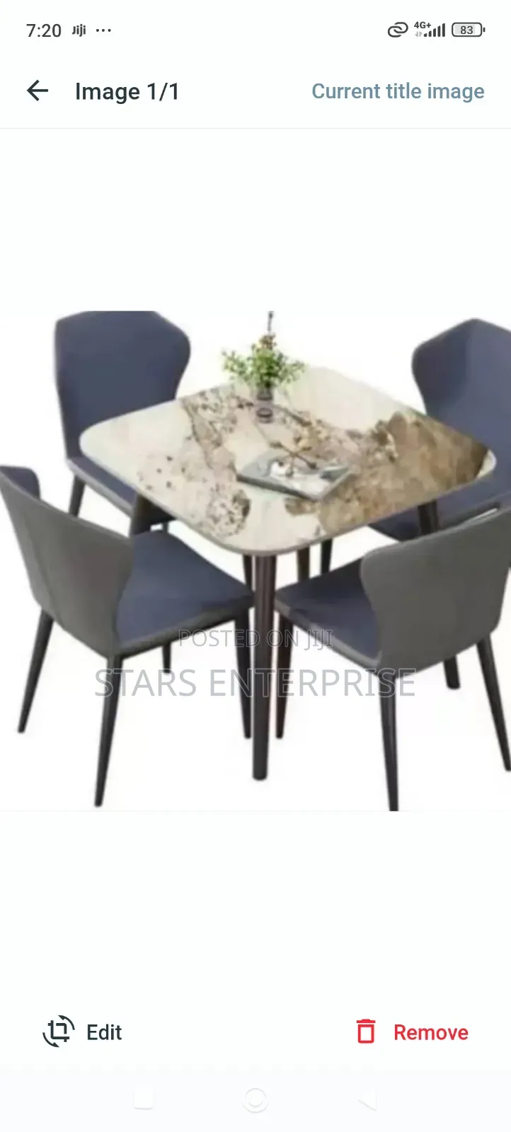 4 Seater Chair With Marble Top Table Dinning Set