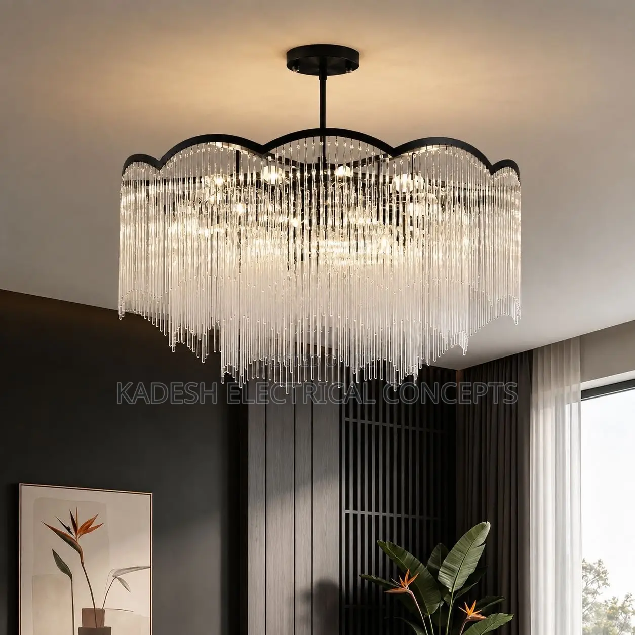 Modern Crystal Chandelier Light Luxury Living Room Dining Room Lamp
