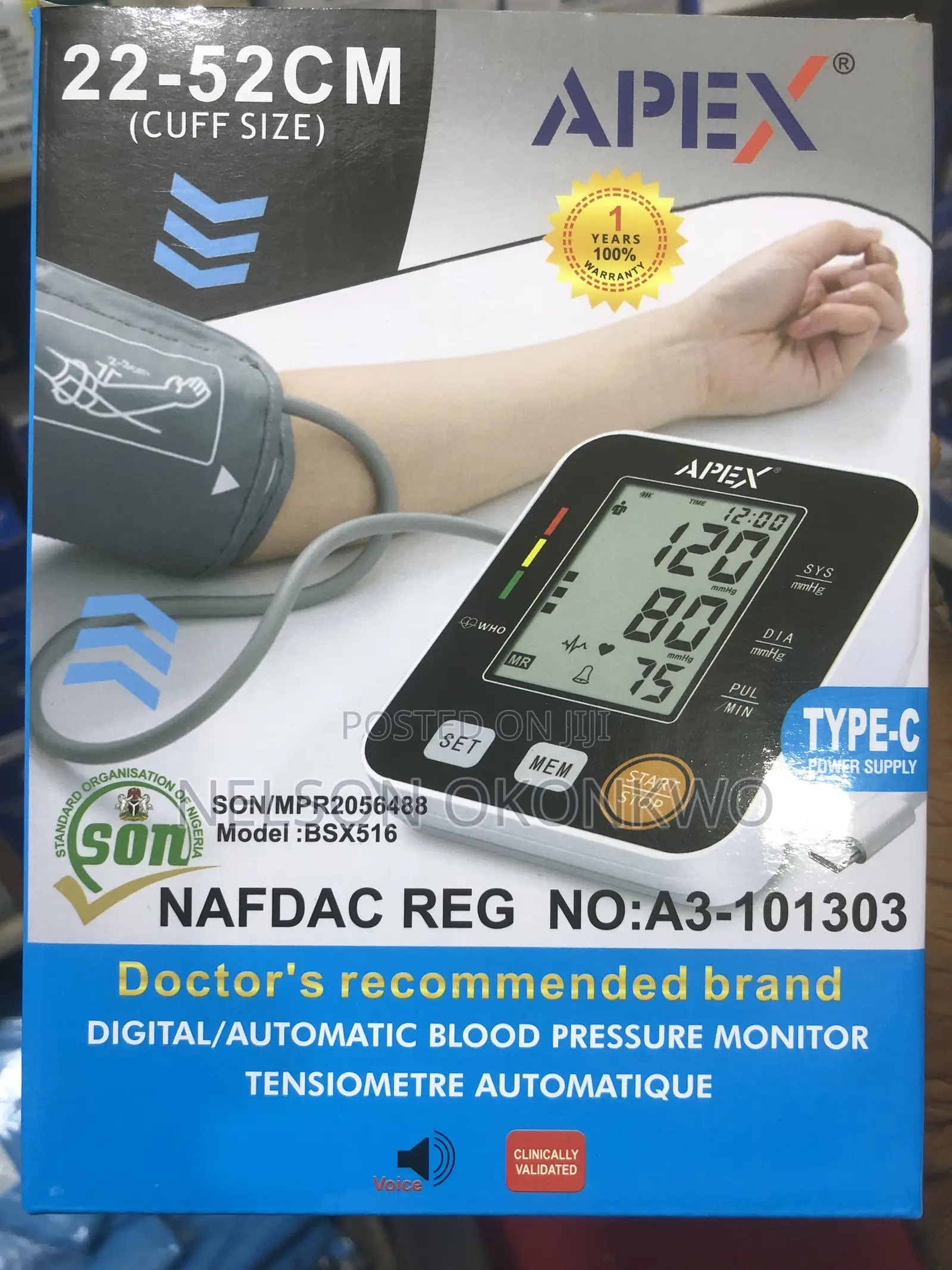 Apex Automatic Blood Pressure Monitor