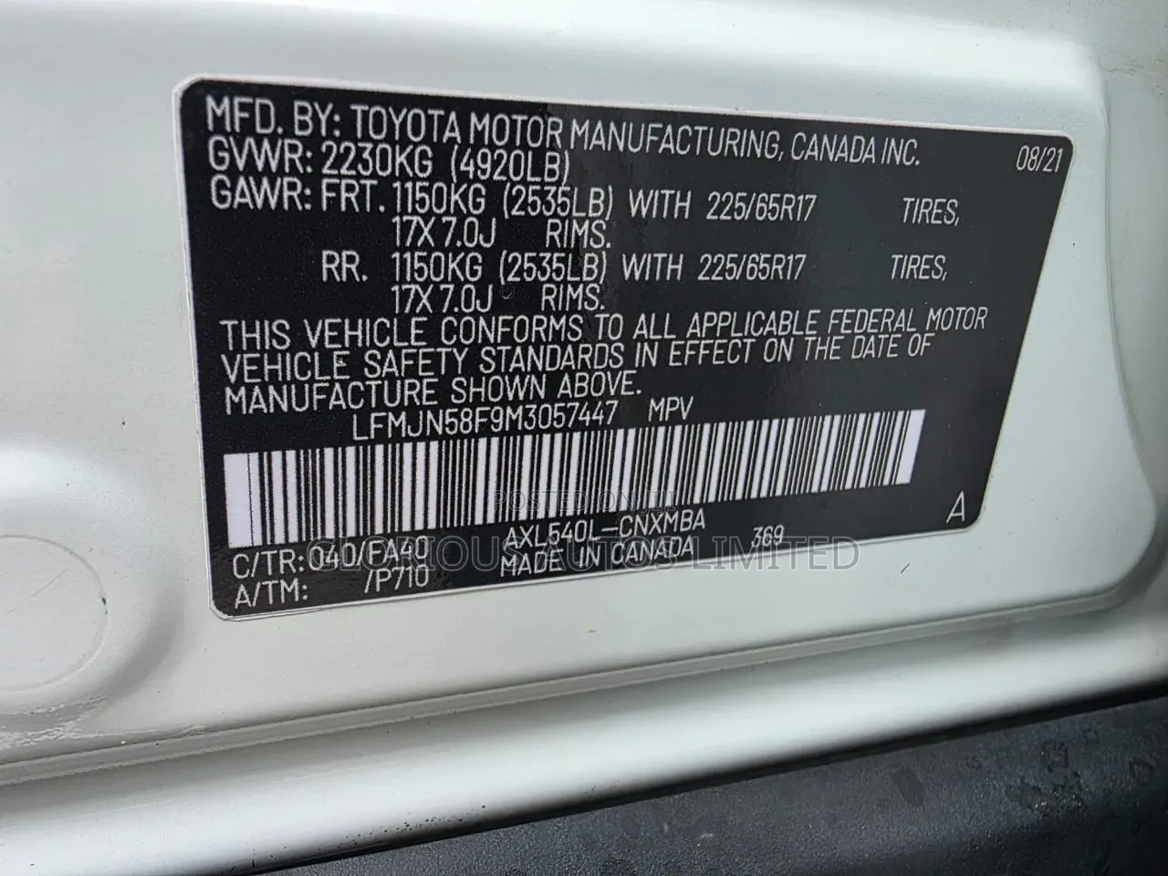 Toyota RAV4 Limited 2022 White