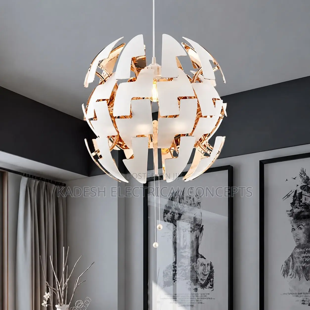 Nordic Simple Pendant Lamp Plated Acrylic Deformable Creative
