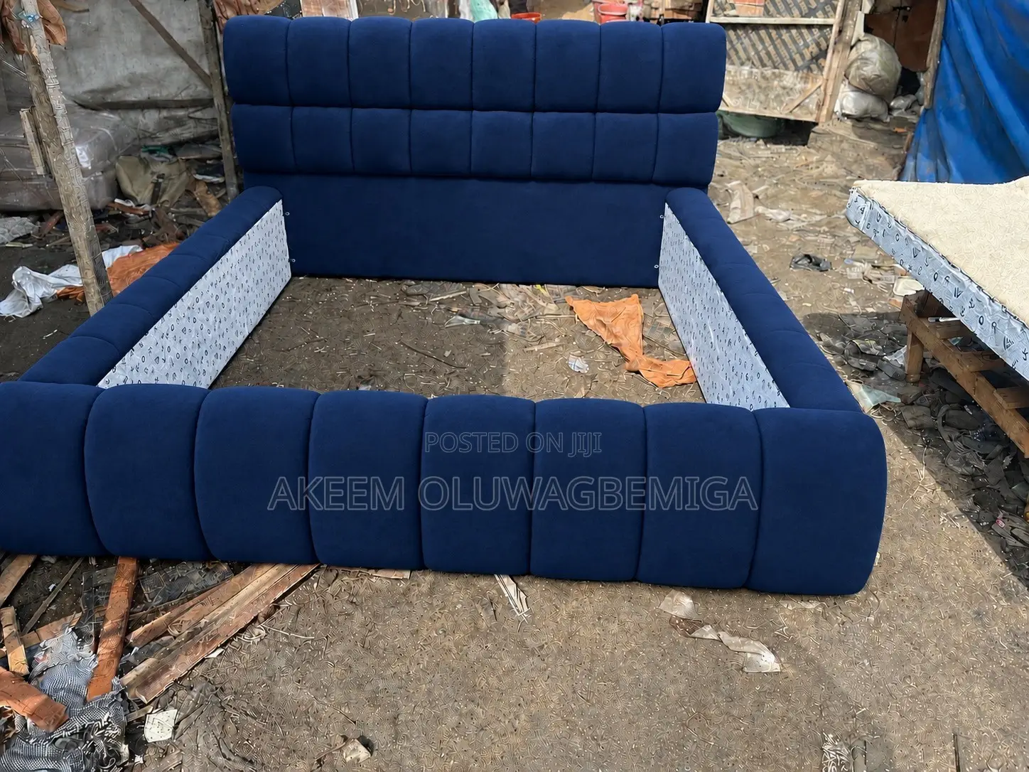 Fully Padded 6by6 Blue Bedframe
