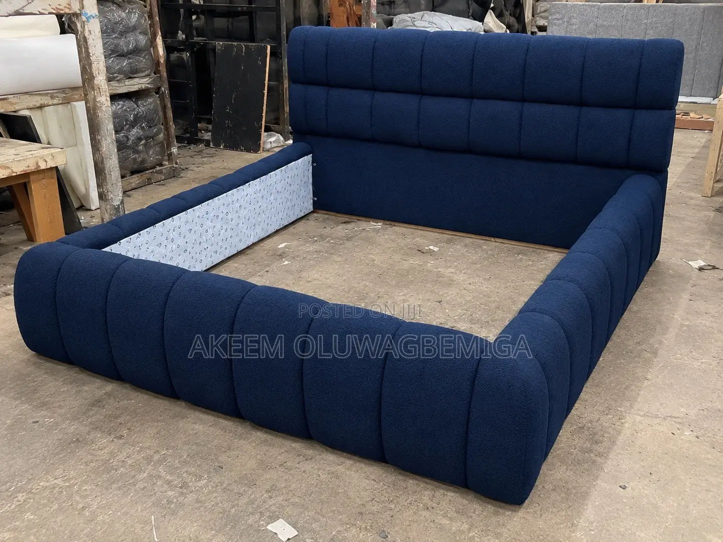 Fully Padded 6by6 Blue Bedframe