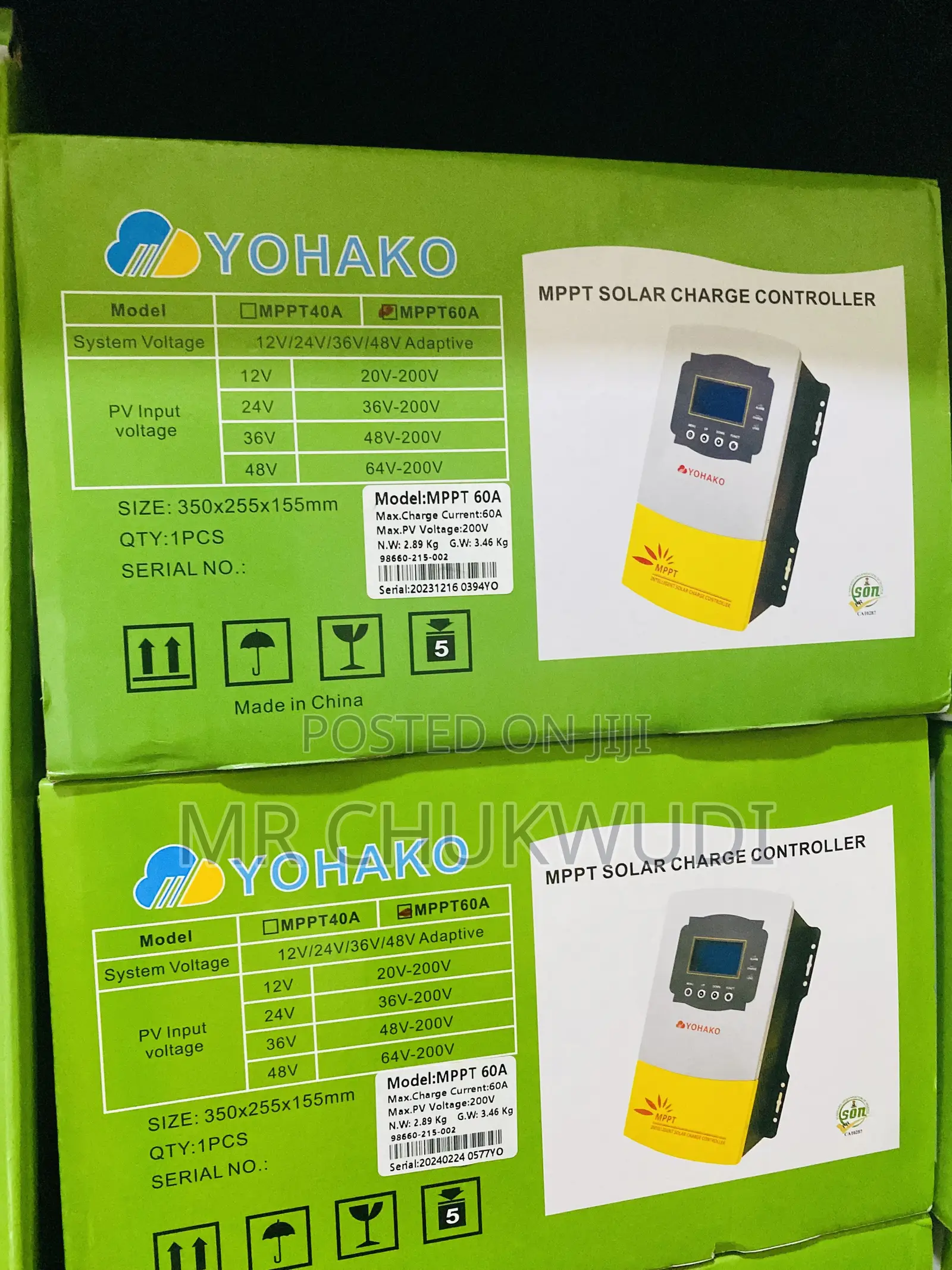 60a 24v 36v 48v Yohako MPPT Solar Charge Controller Is Available
