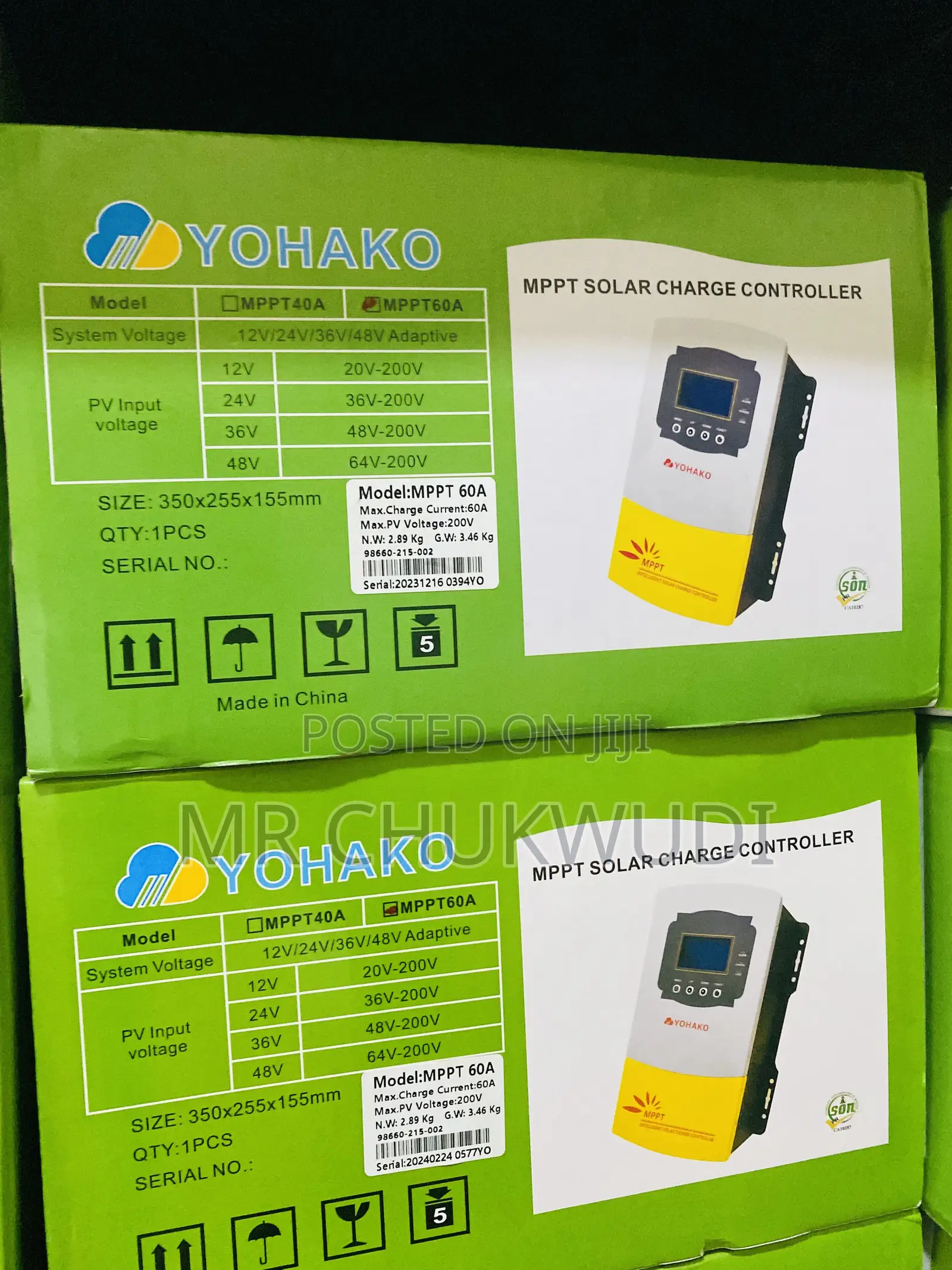 60a 24v 36v 48v Yohako MPPT Solar Charge Controller Is Available