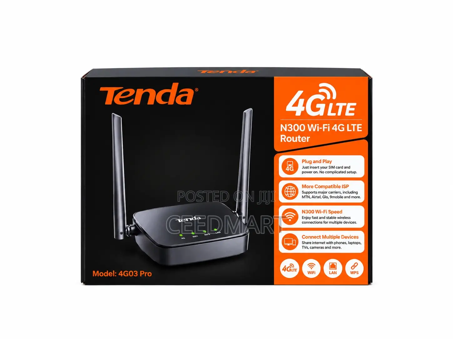 Tenda 4G LTE N300 Wi-Fi Router – High-Speed Router