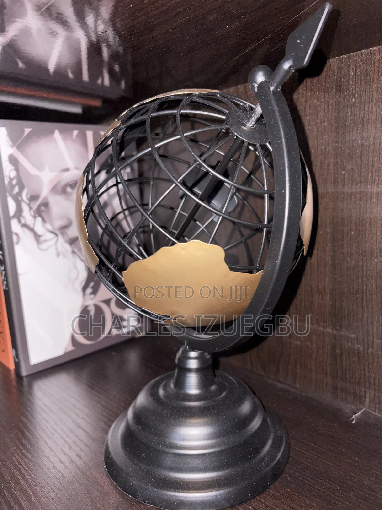 Bronze Metal Globe for Office and House Decor