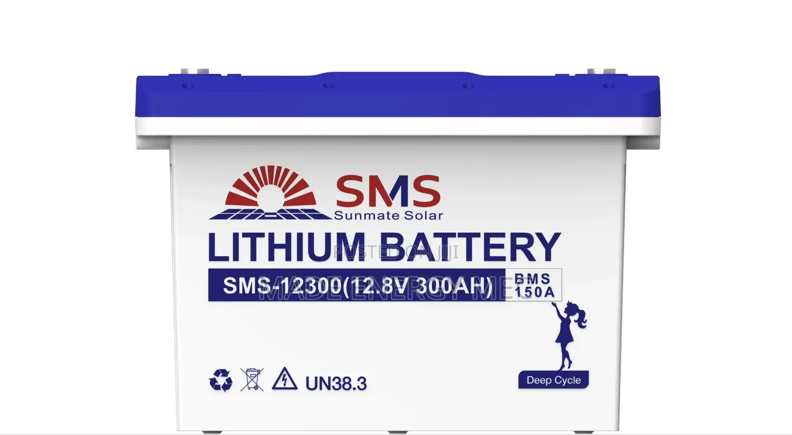 SMS SUNMATE SOLAR 12.8V 300Ah LiFePO4 Lithium Battery – 3.84kWh