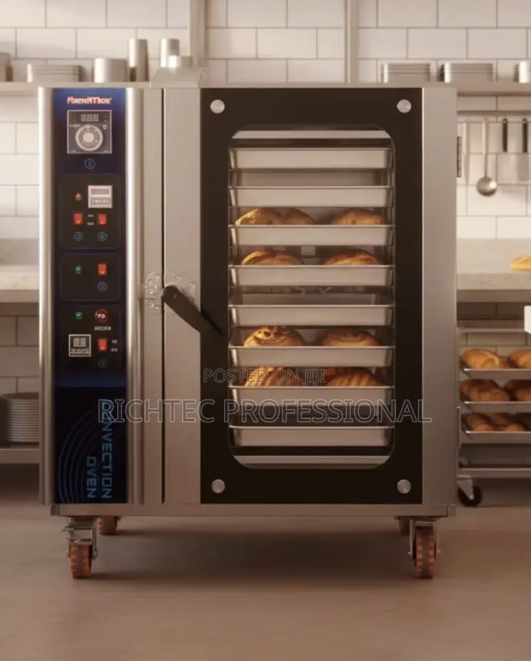 Commercial 8-Tray Gas Convection Oven - Stainless Steel Bakery Oven