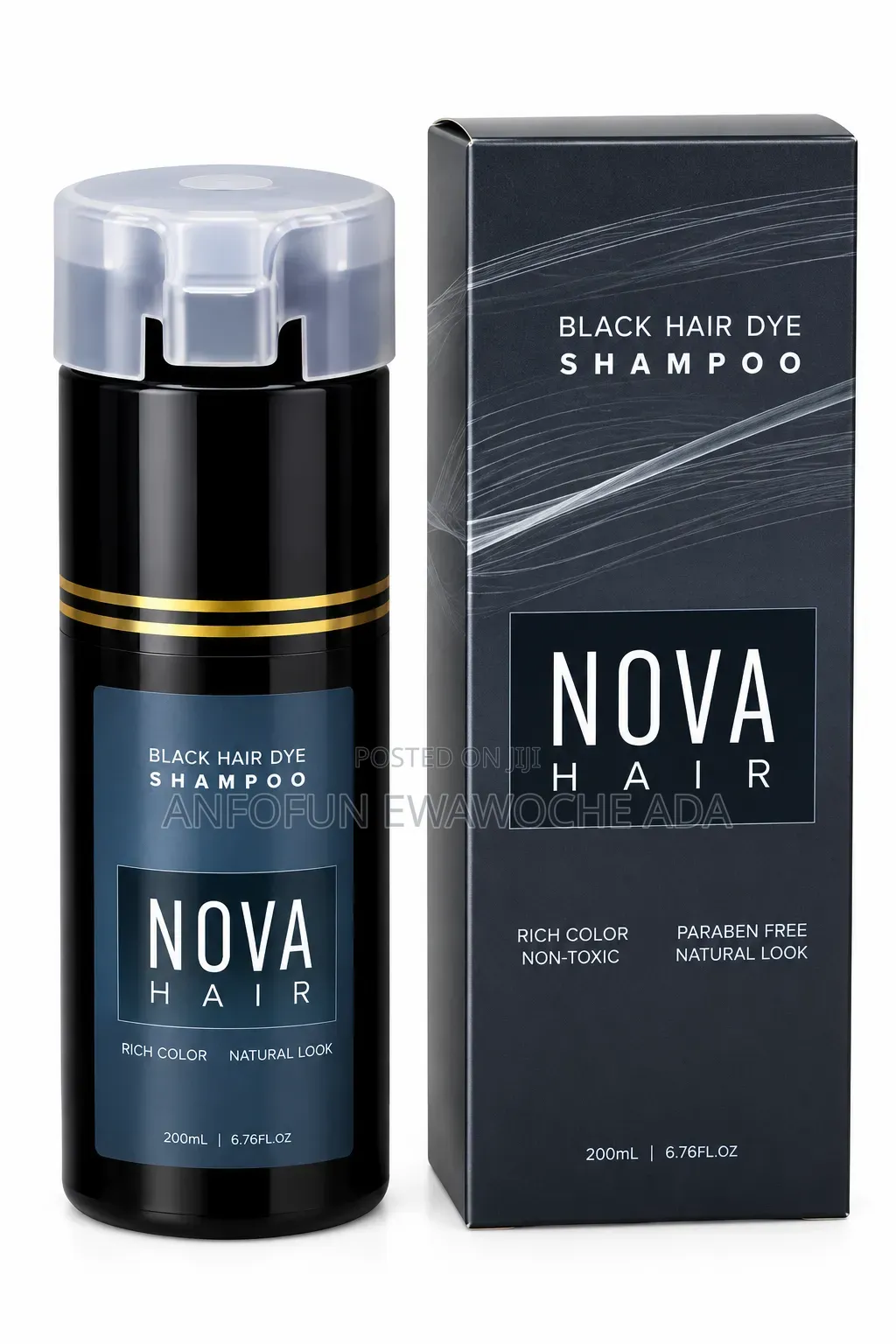 NOVA Instant Black Hair Dye Shampoo