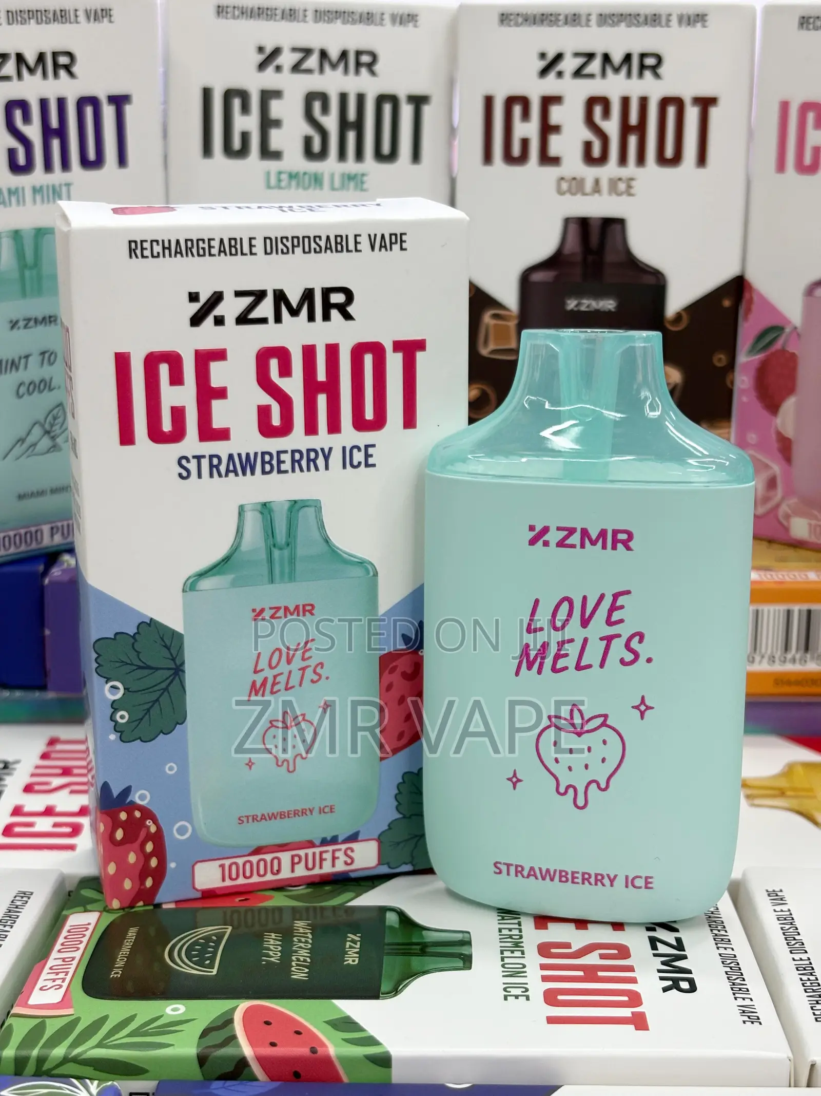 ZMR ICESHOT Strawberry Ice Rechargeable Disposable Vape – 10,000 Puffs