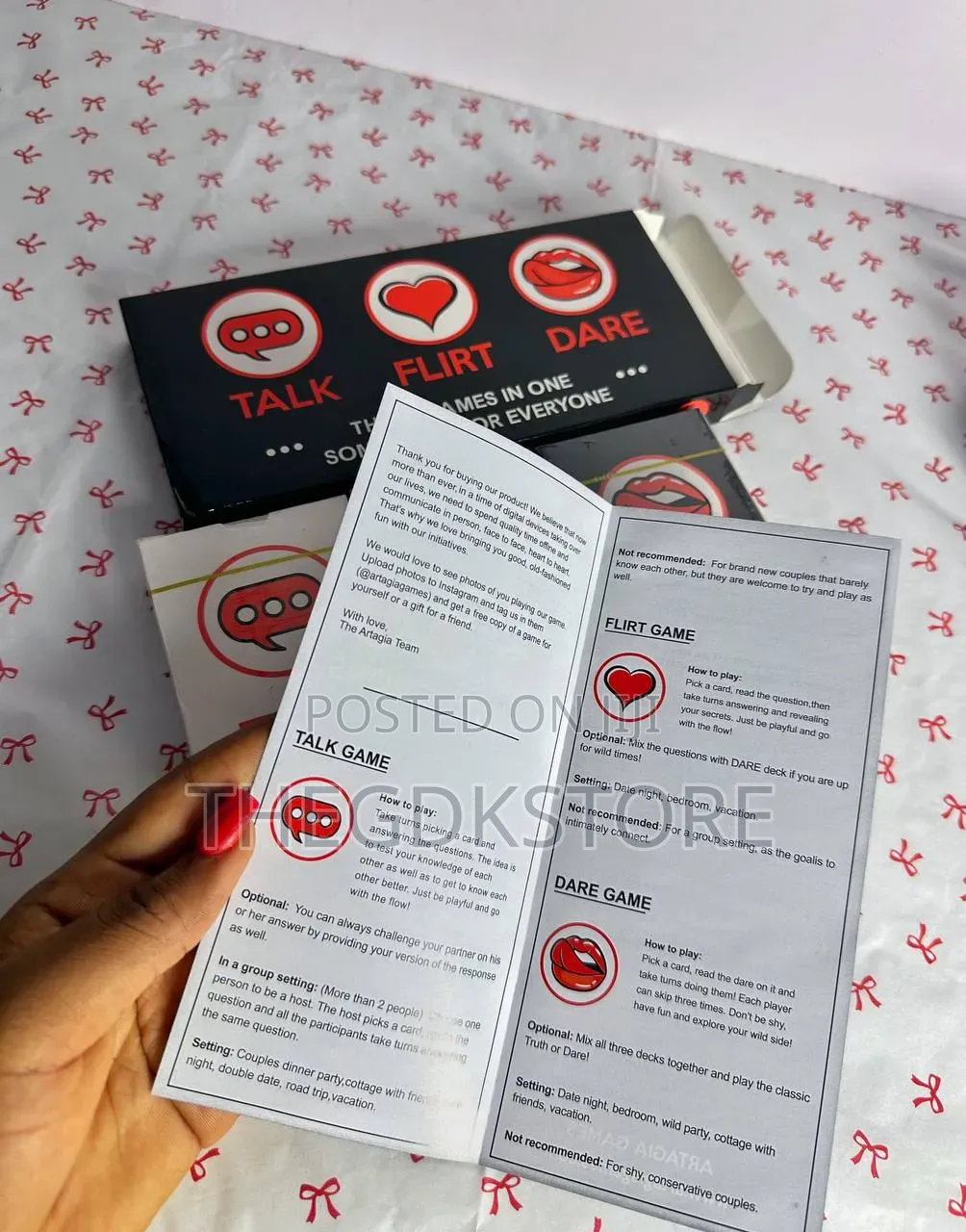 Talk, Flirt, Dare Game Card