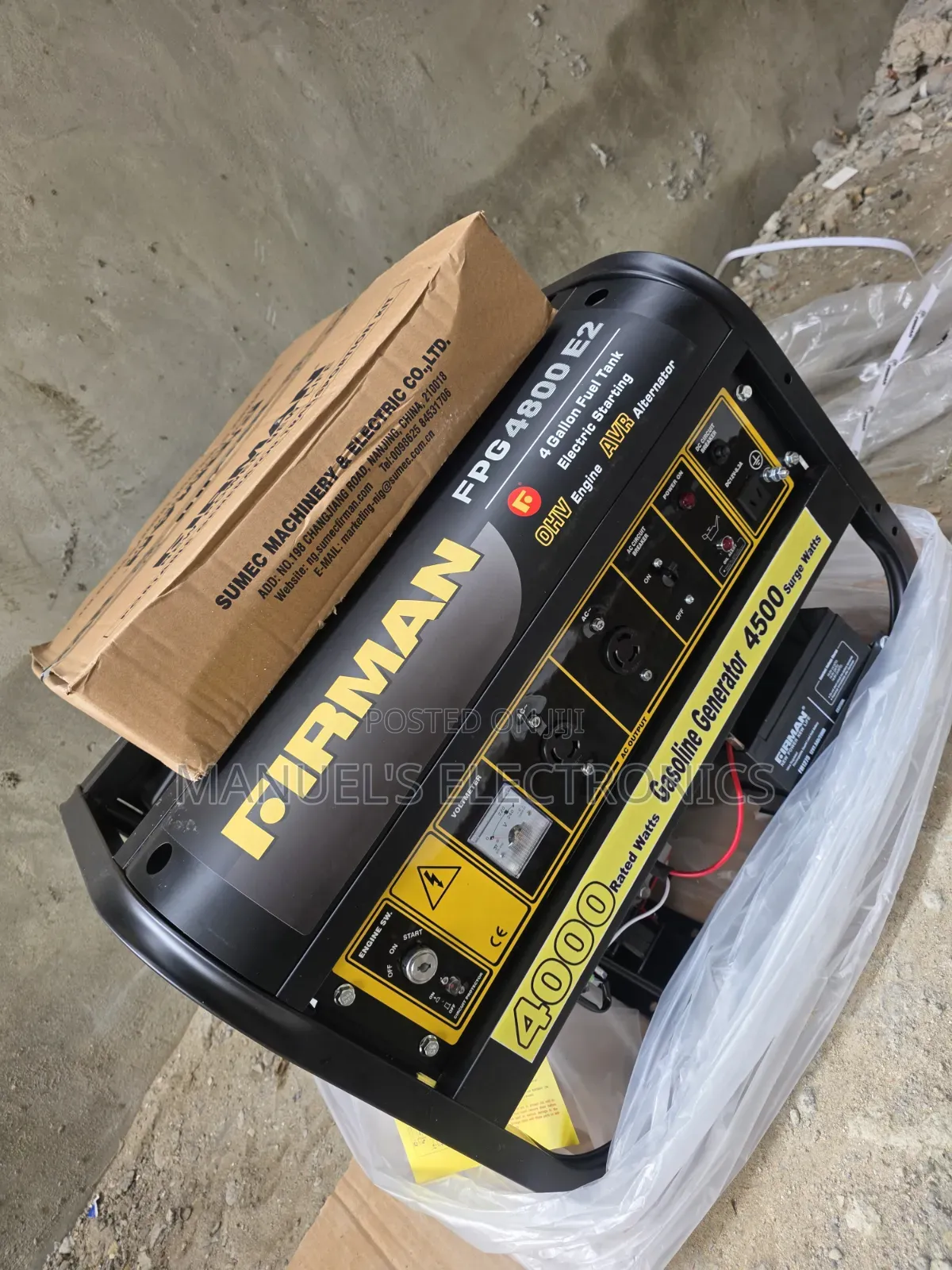 (4.5kva)Firman Black Petrol Generator Model Fpg4800e2 100%copper Coil