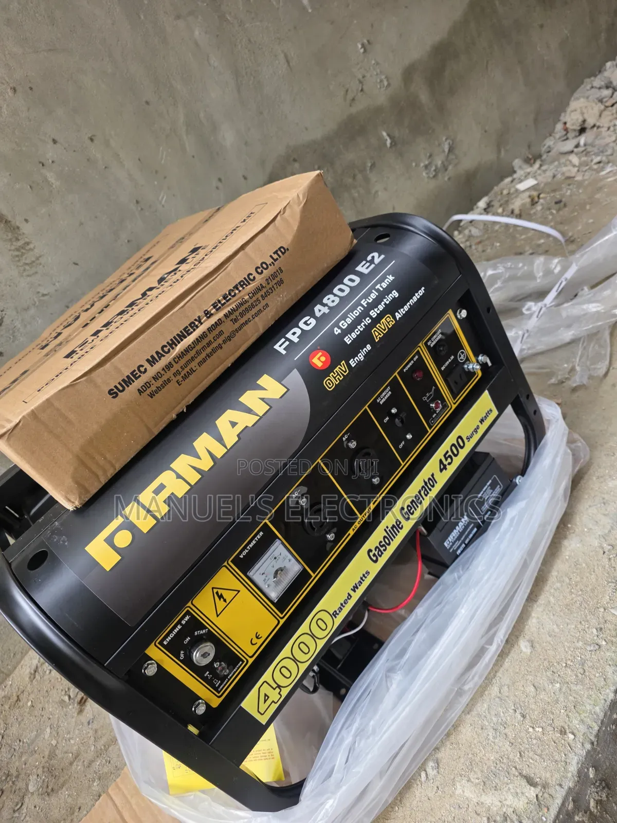 (4.5kva)Firman Black Petrol Generator Model Fpg4800e2 100%copper Coil
