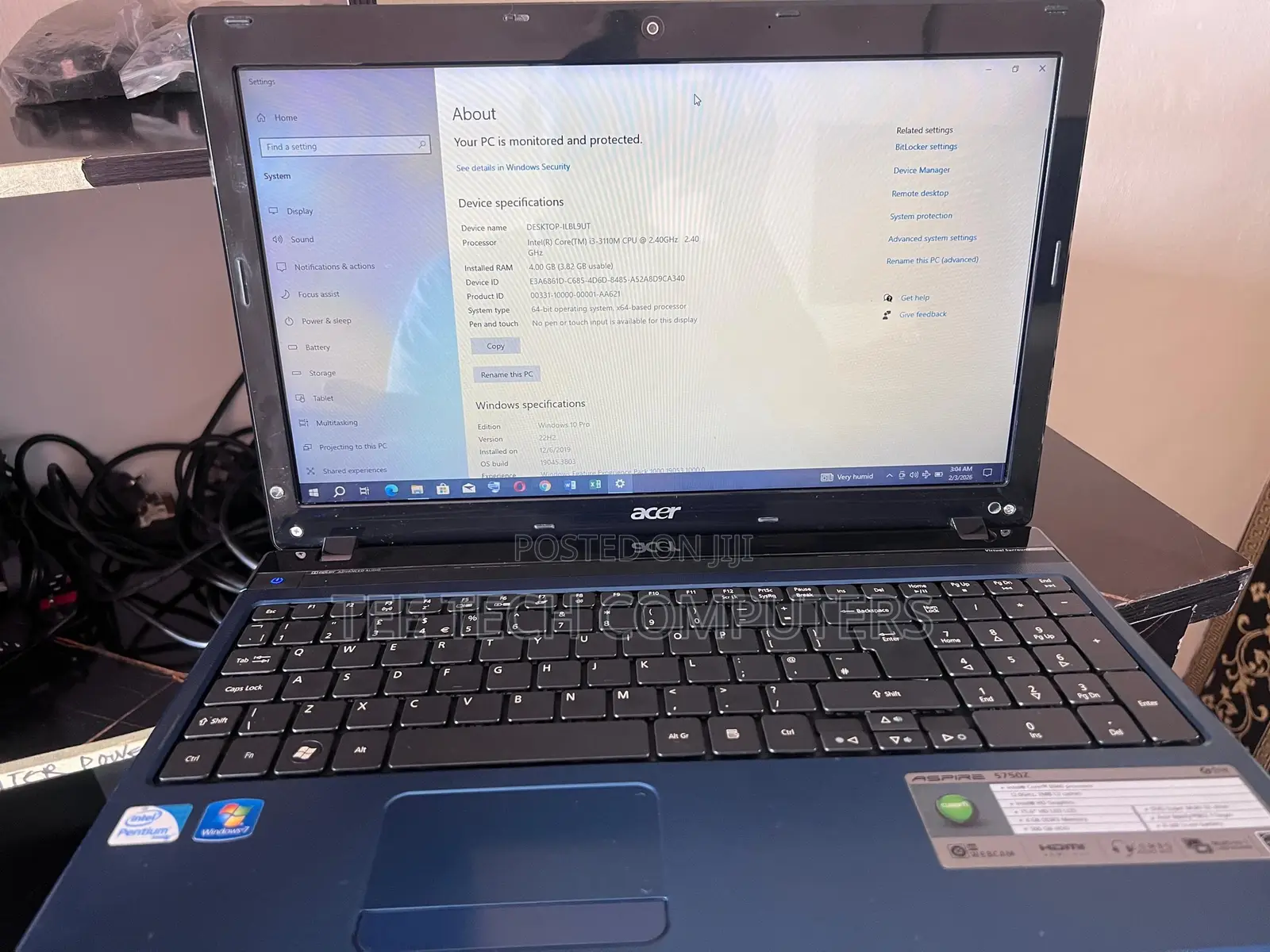Laptop Acer Aspire 5750 6GB Intel Core i3 HDD 500GB