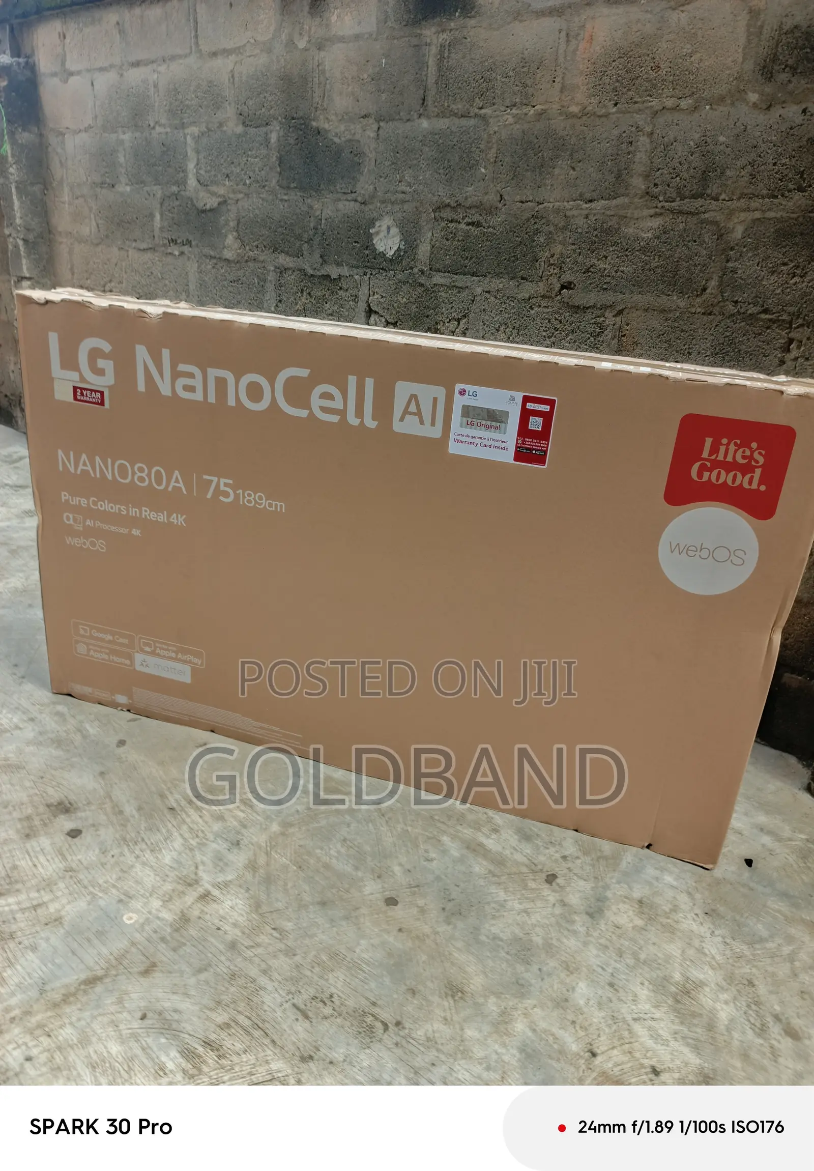 LG NANO80T6A 75 Inch Smart NanoCell Television
