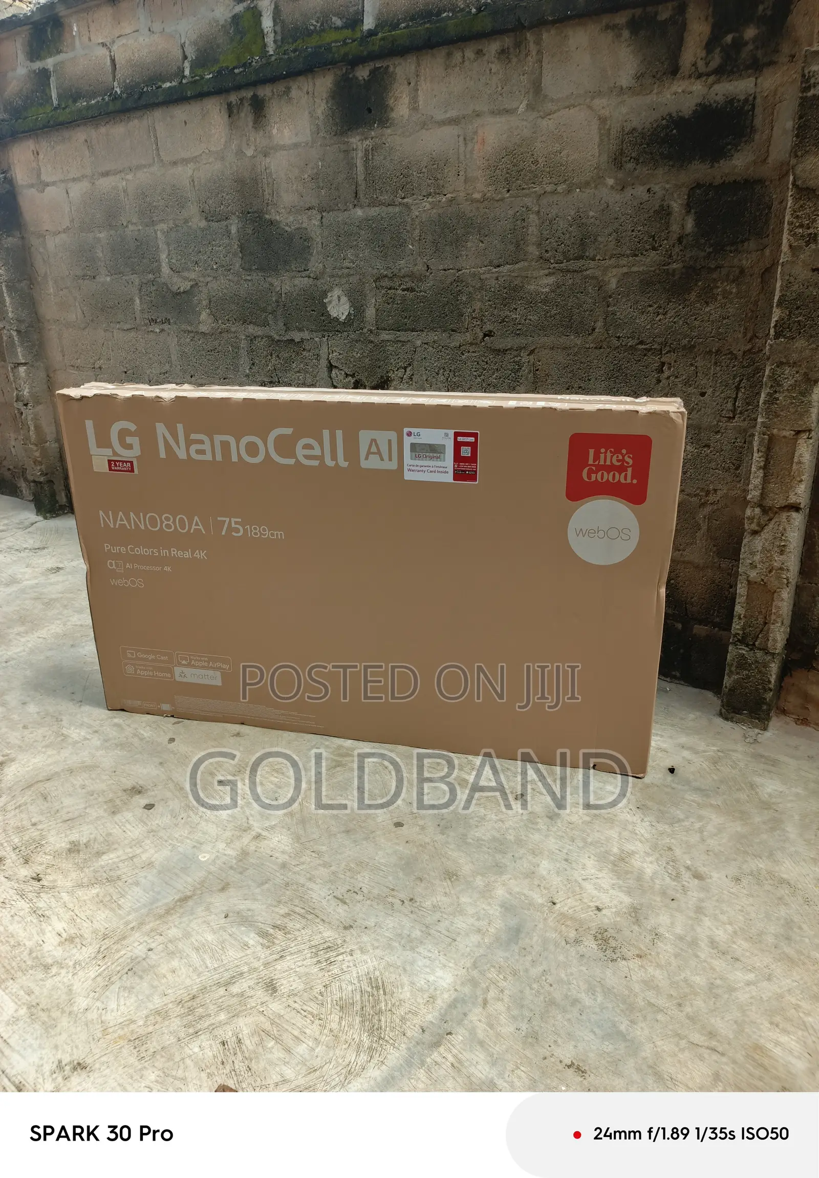 LG 75 Inch NANO80T6A UHD NanoCell Television