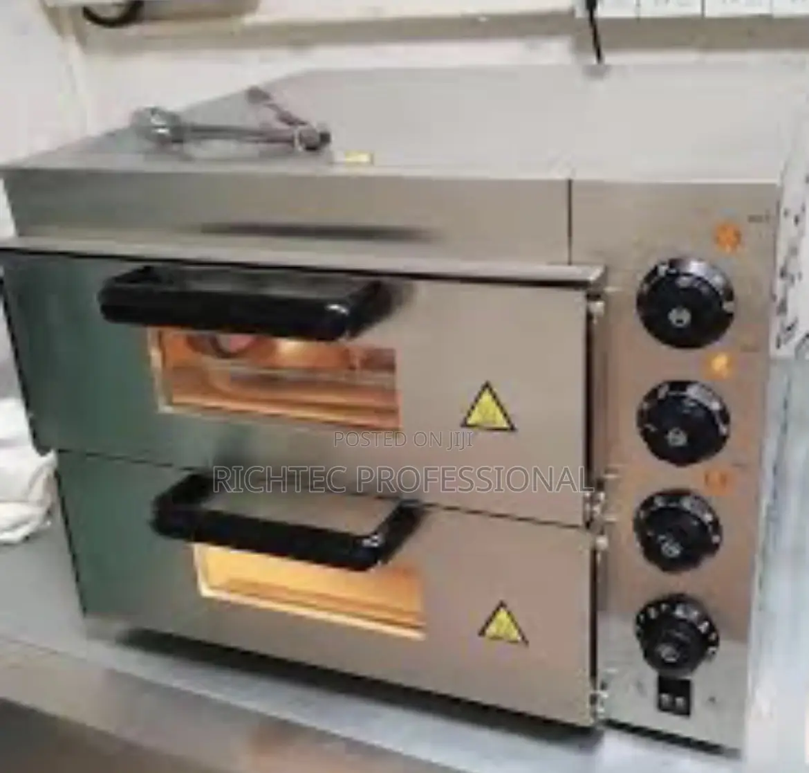 Commercial Double Deck Electric Pizza Oven -Stainless Steel Countertop