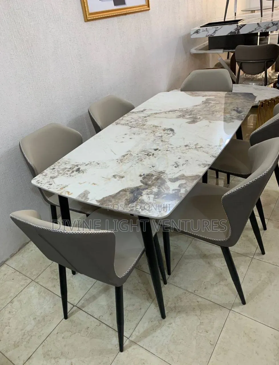 6 Seater Imported Marble Dining Set