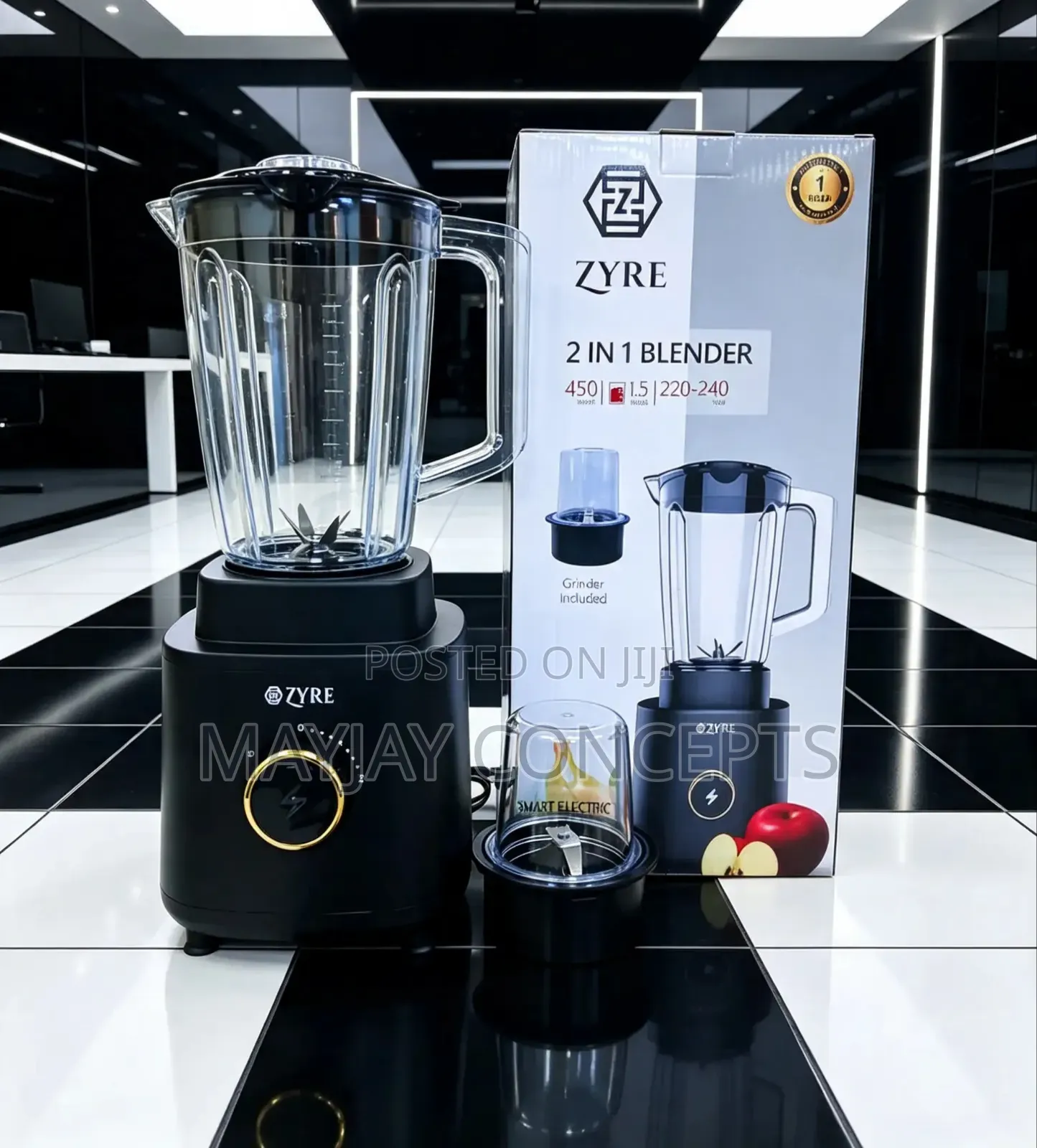 ZYRE 2-in-1 Blender 450W 1.5L With Grinder Smart Electric Blender
