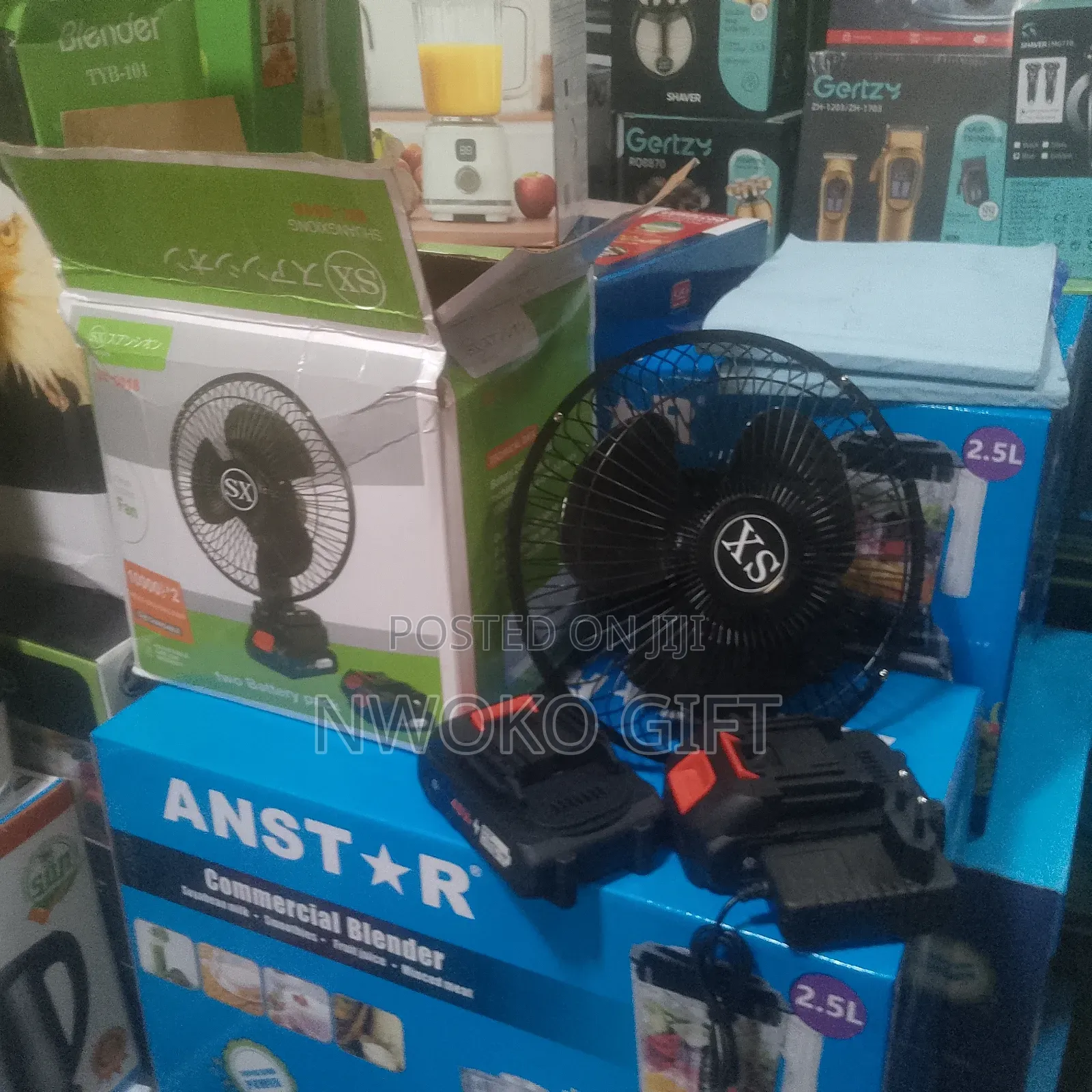 Rechargeable Tabletop Fan With Two Batteries