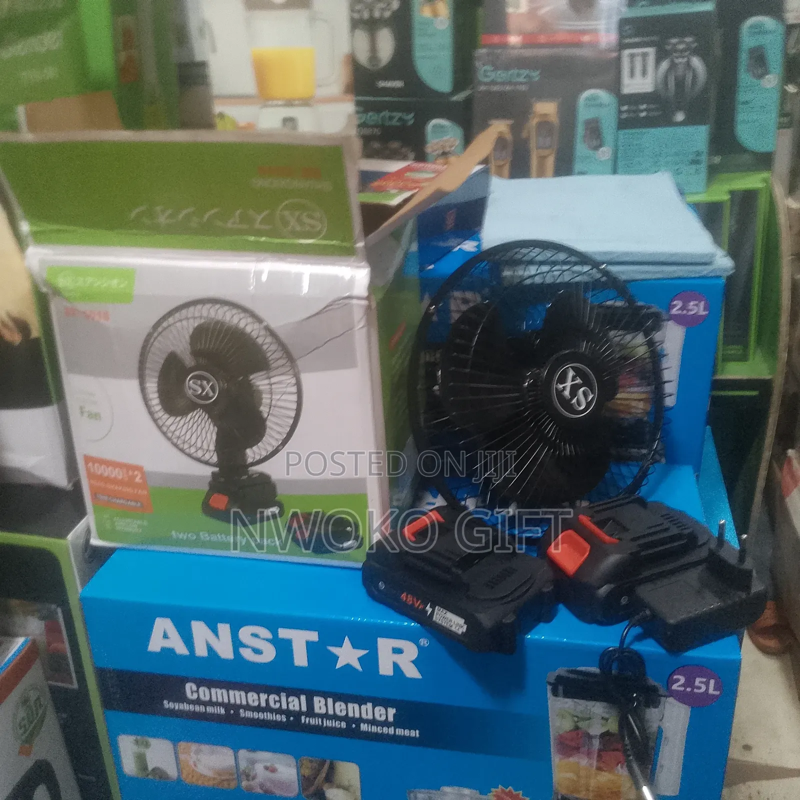 Rechargeable Tabletop Fan With Two Batteries