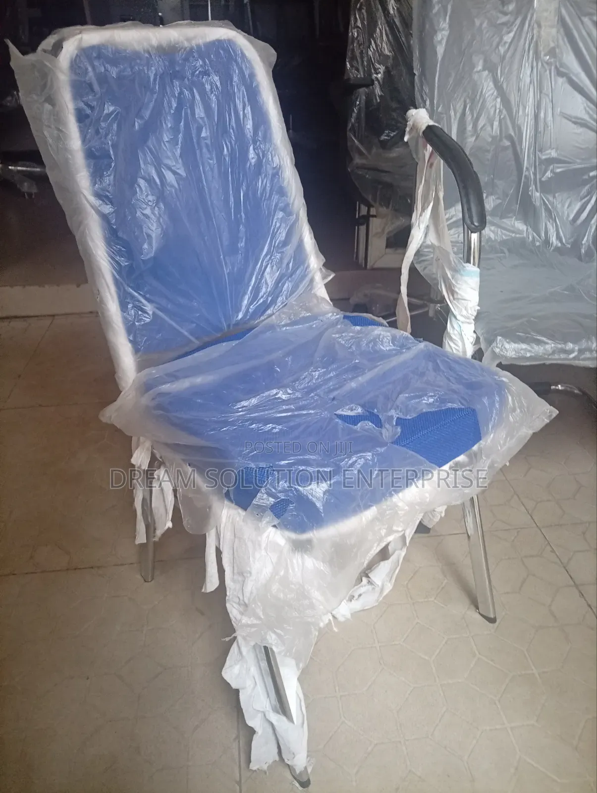 Quality Imported Red and Blue Church Chair