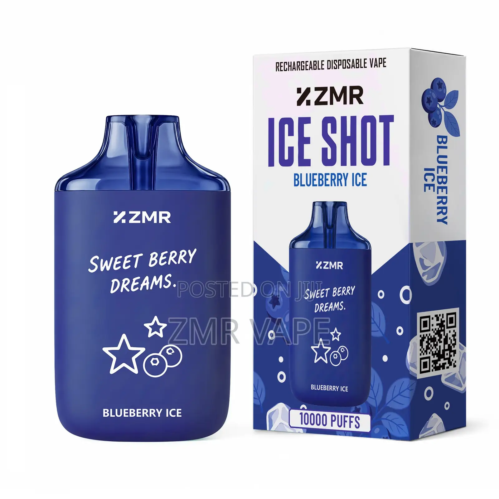 ZMR ICESHOT Blueberry Ice Rechargeable Disposable Vape – 10,000 Puffs