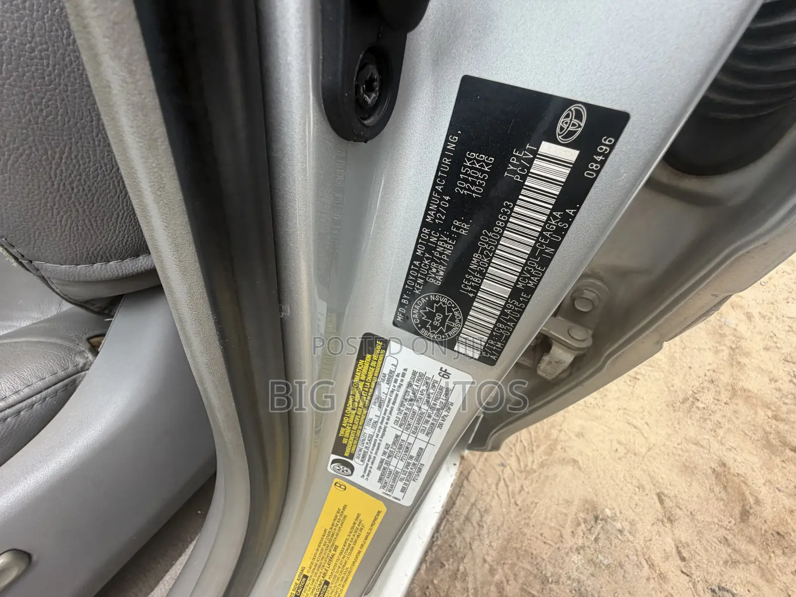 Toyota Camry 2.4 XLE 2005 Silver