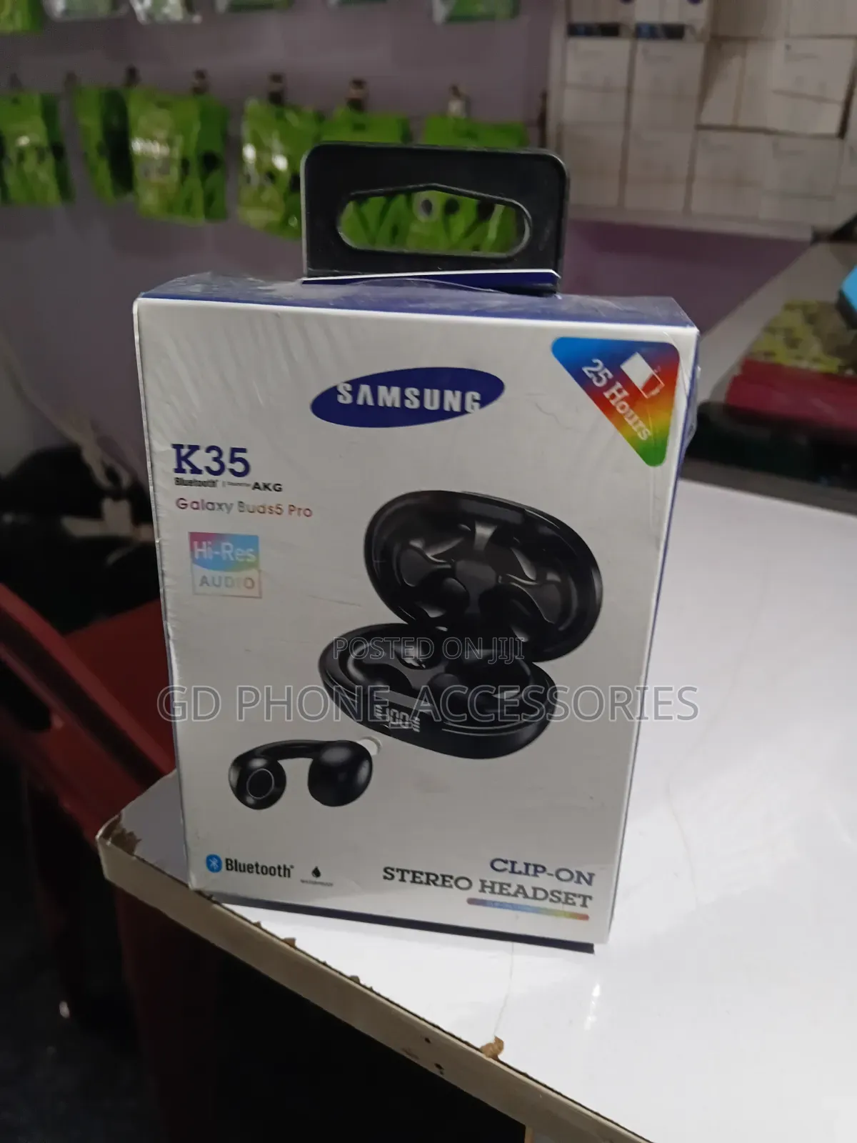 Clip-on Wireless Bluetooth Earphones With LED Display – Brand New