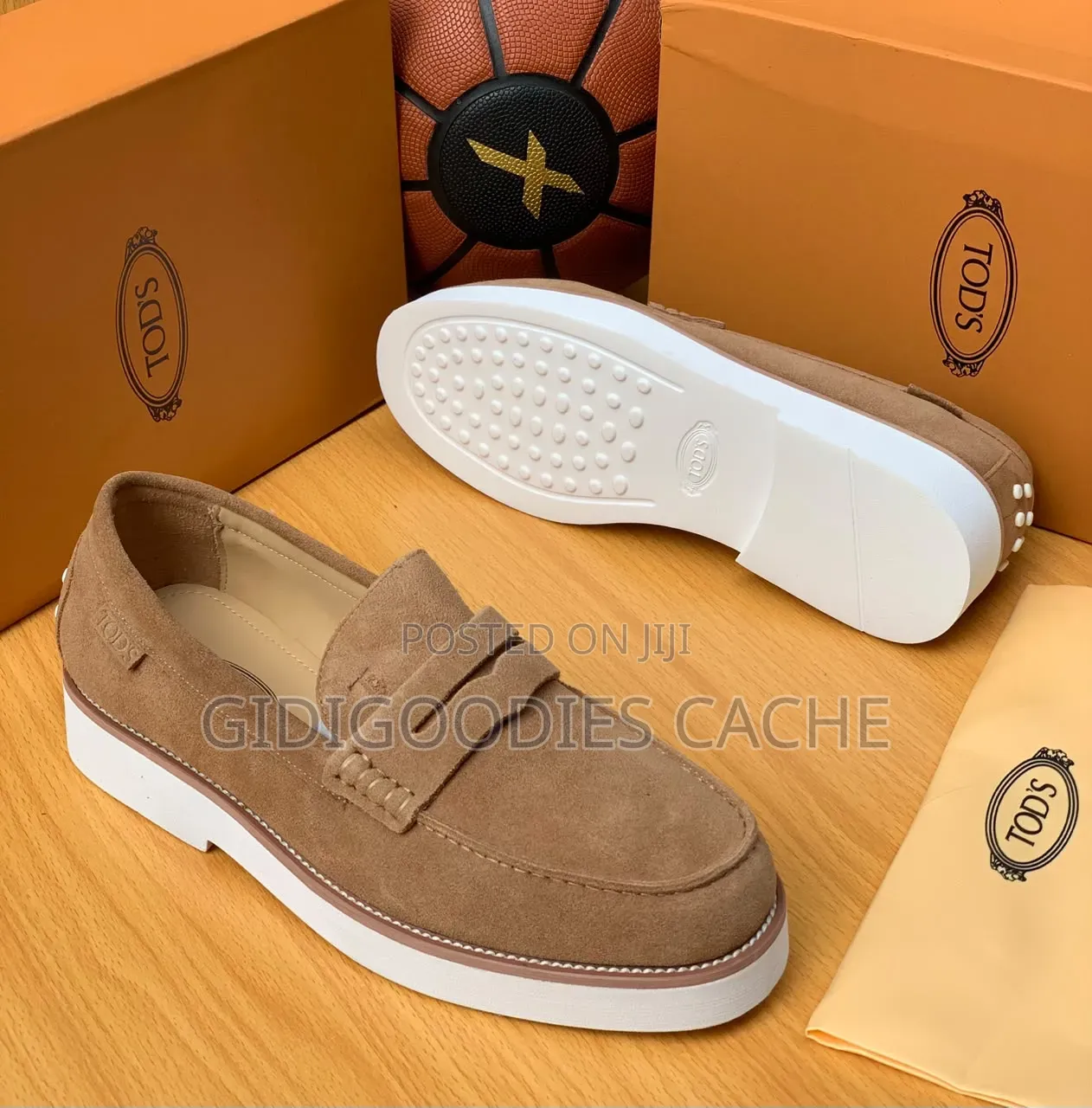 Men's Brown Suede Penny Loafers Size 40-46