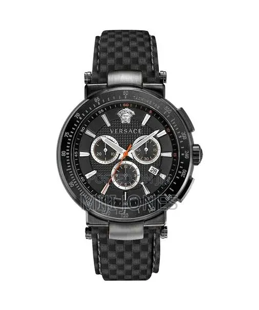 New Versace Elegant Watch Vefg02020 Black Strap
