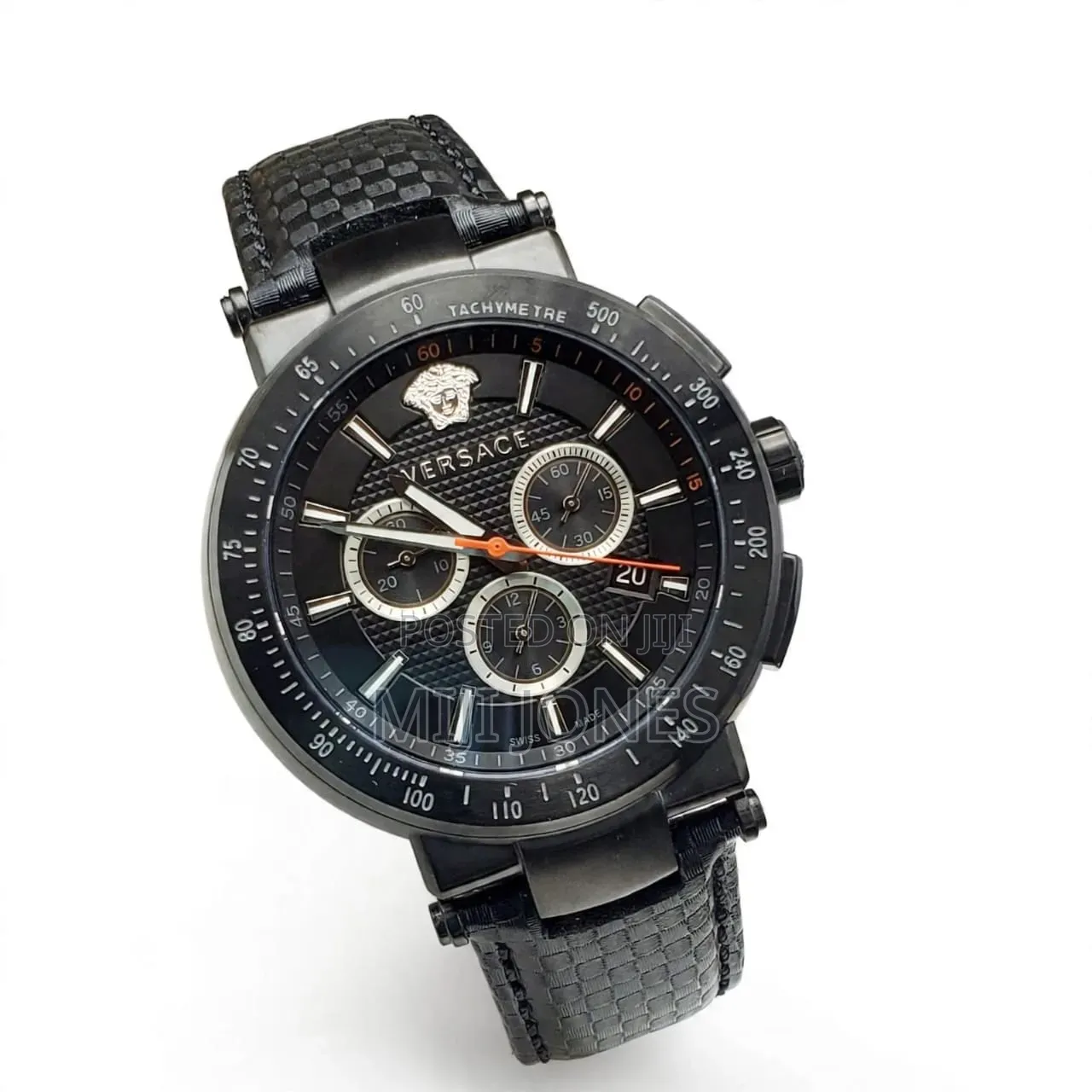 New Versace Elegant Watch Vefg02020 Black Strap