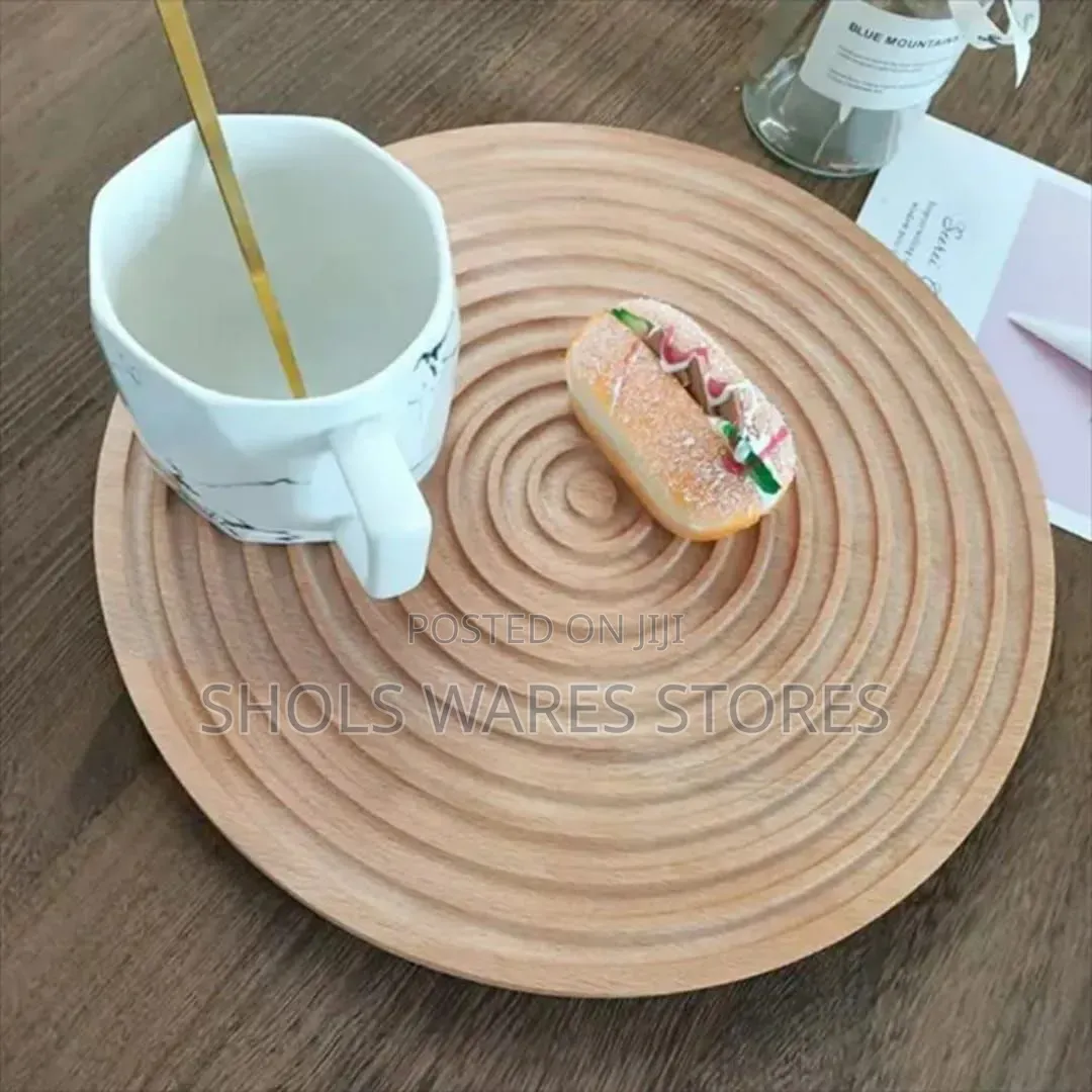 Nordic Wooden Spiral Tray - Aesthetic Round Serving Board