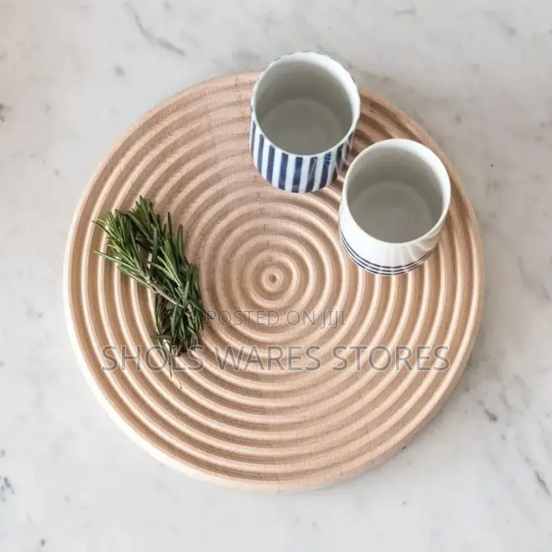 Nordic Wooden Spiral Tray - Aesthetic Round Serving Board