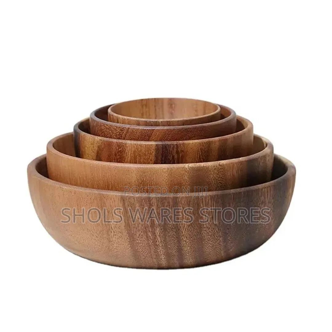 Acacia Wood Nesting Salad Bowls.16,18,20,22.24cm