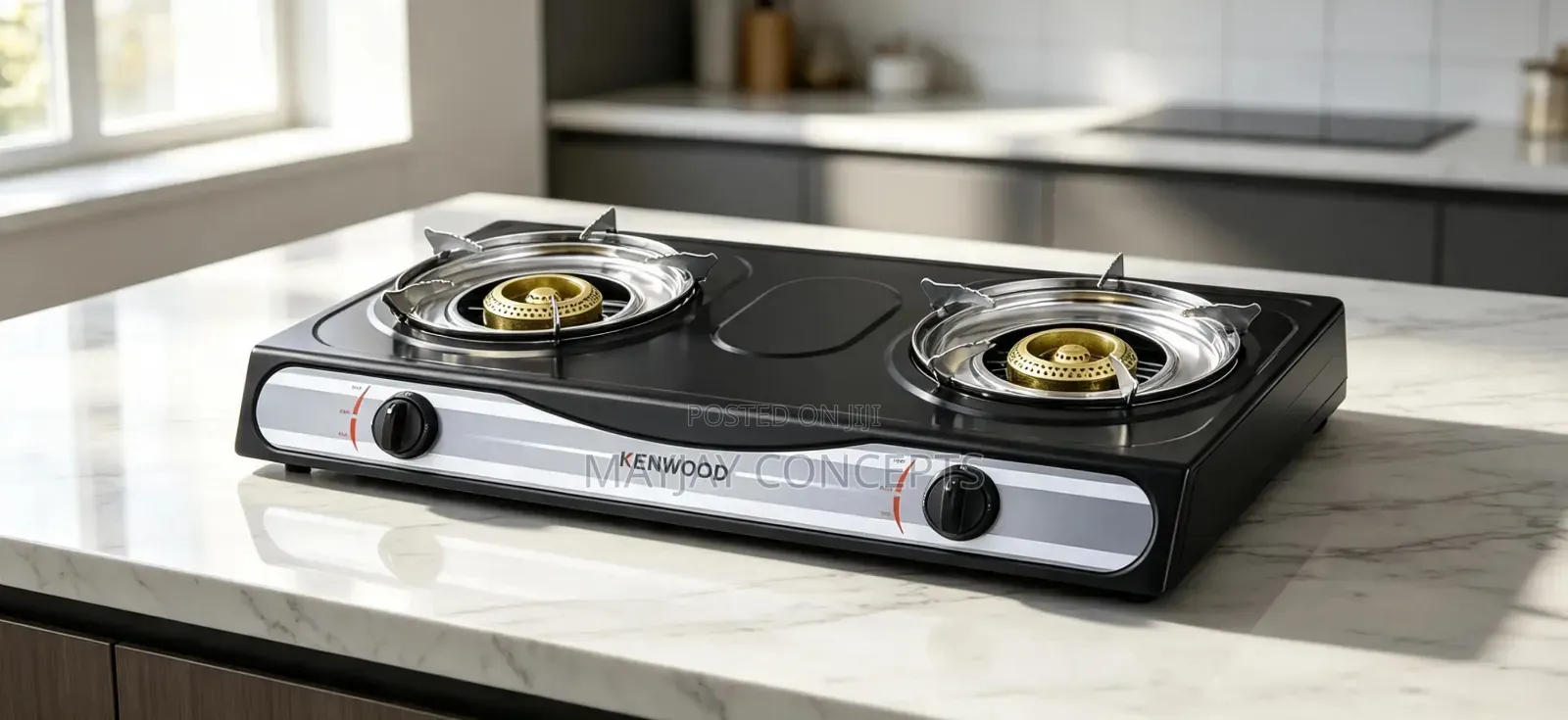 KENWOOD KGC-522B 2-Burner Table Gas Stove Durable Efficient Cooker