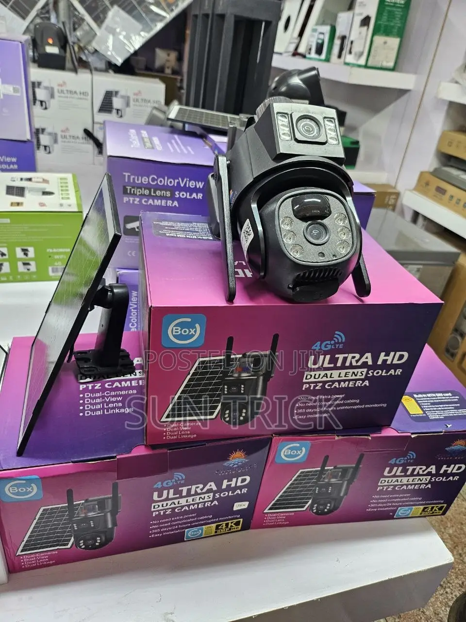 Suntrick Dual Lens Solar Camera With in-Built MTN Sim Card [Outdoor]