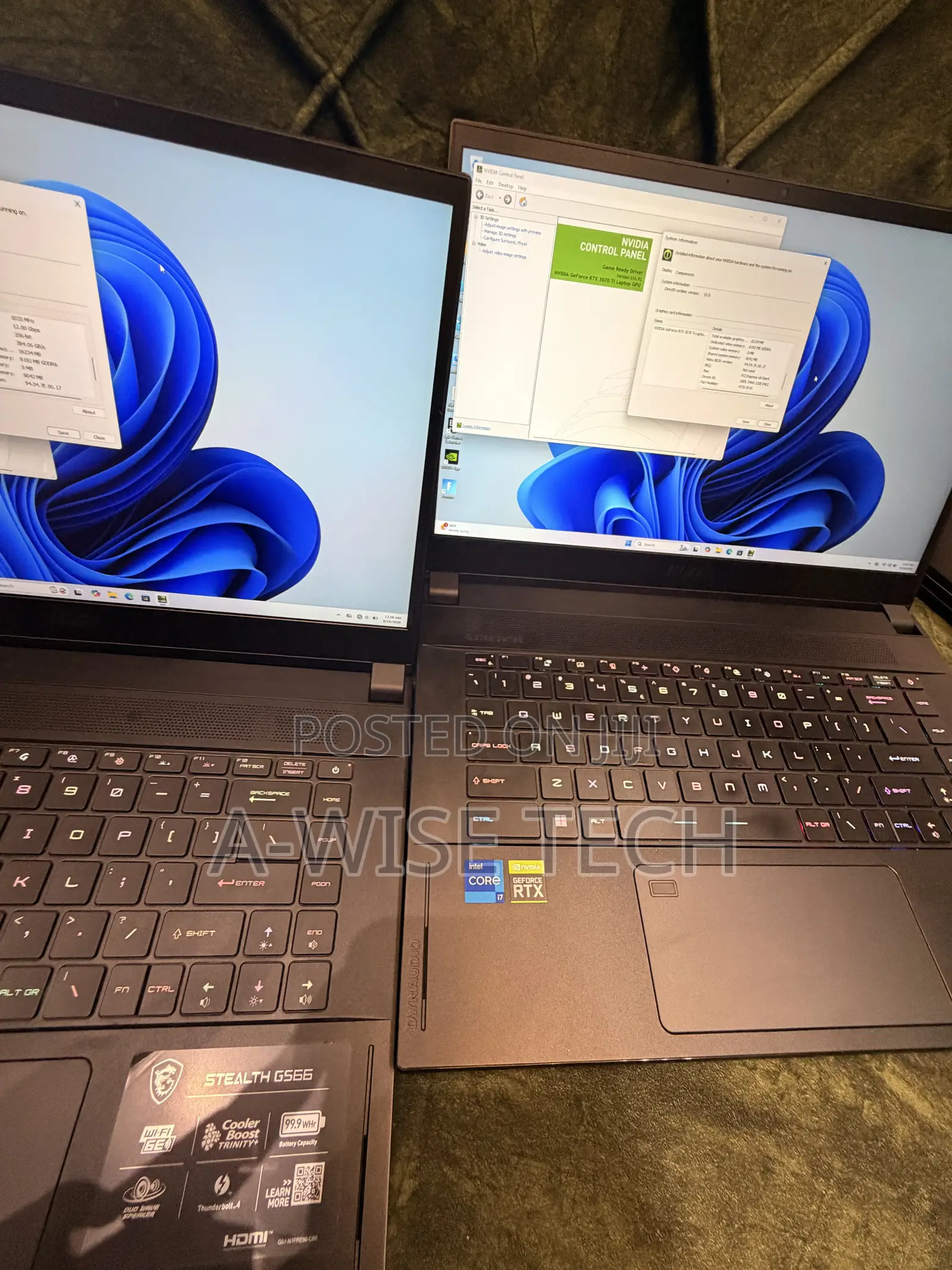 Laptop MSI GS66 Stealth 12UHS 16GB Intel Core i7 SSD 512GB